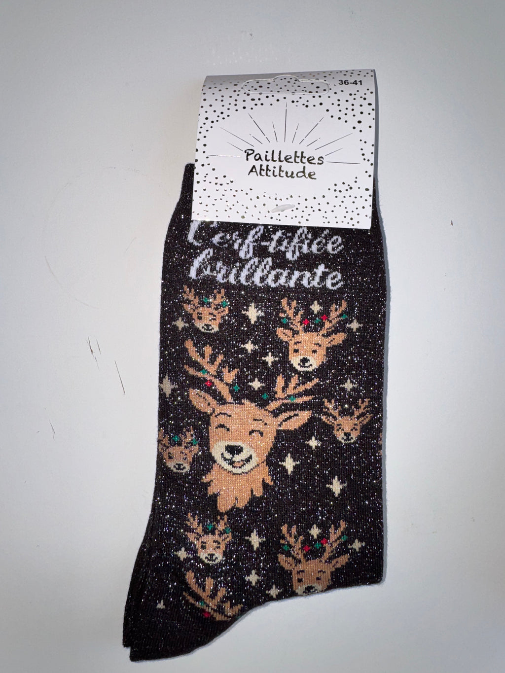 🎄 Chaussettes de Noël Pailletées – Taille 36/41 🎄
