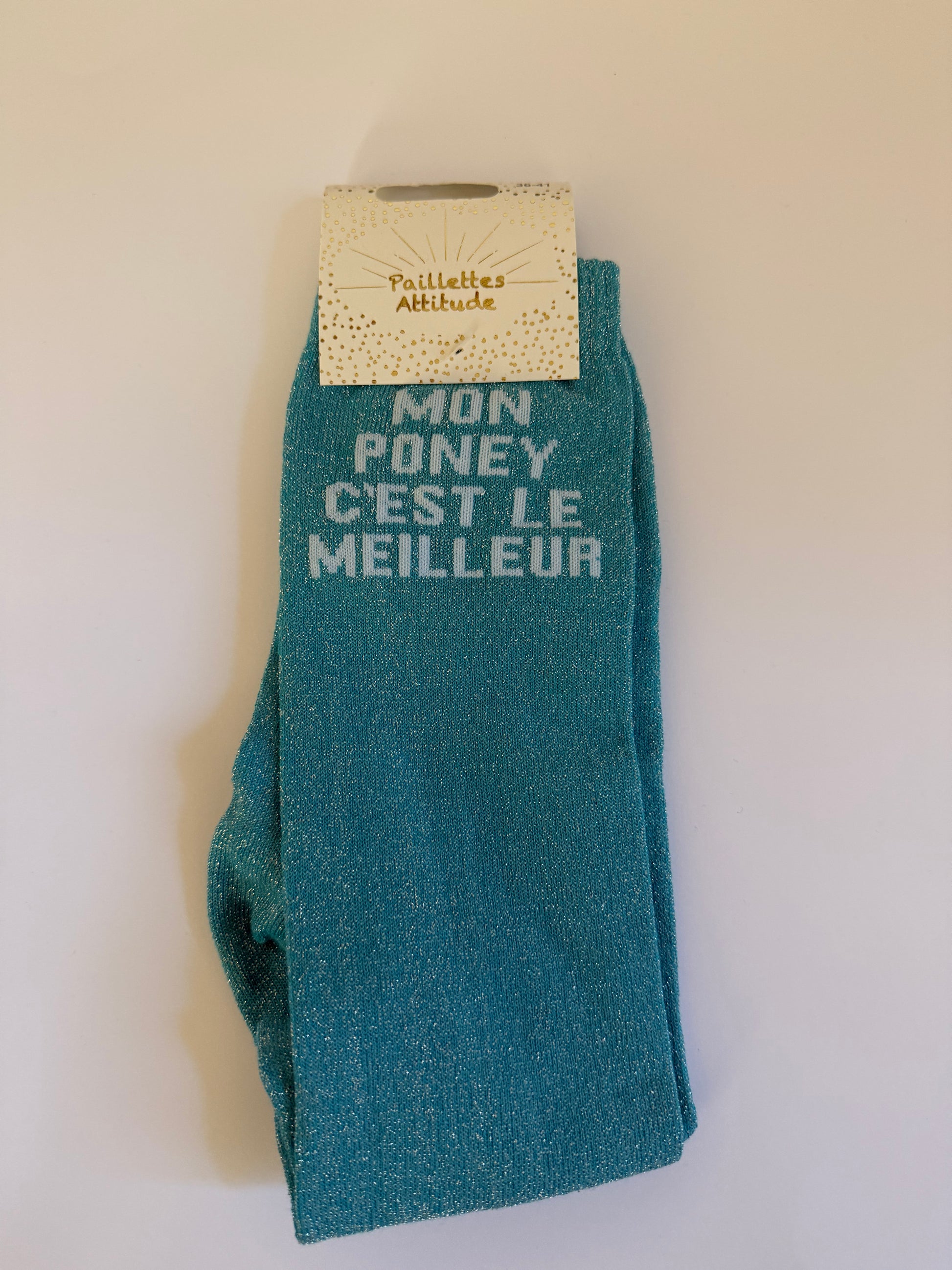 Chaussette pailletée équitation 36-41 MON PONEY C’EST LE MEILLEUR 