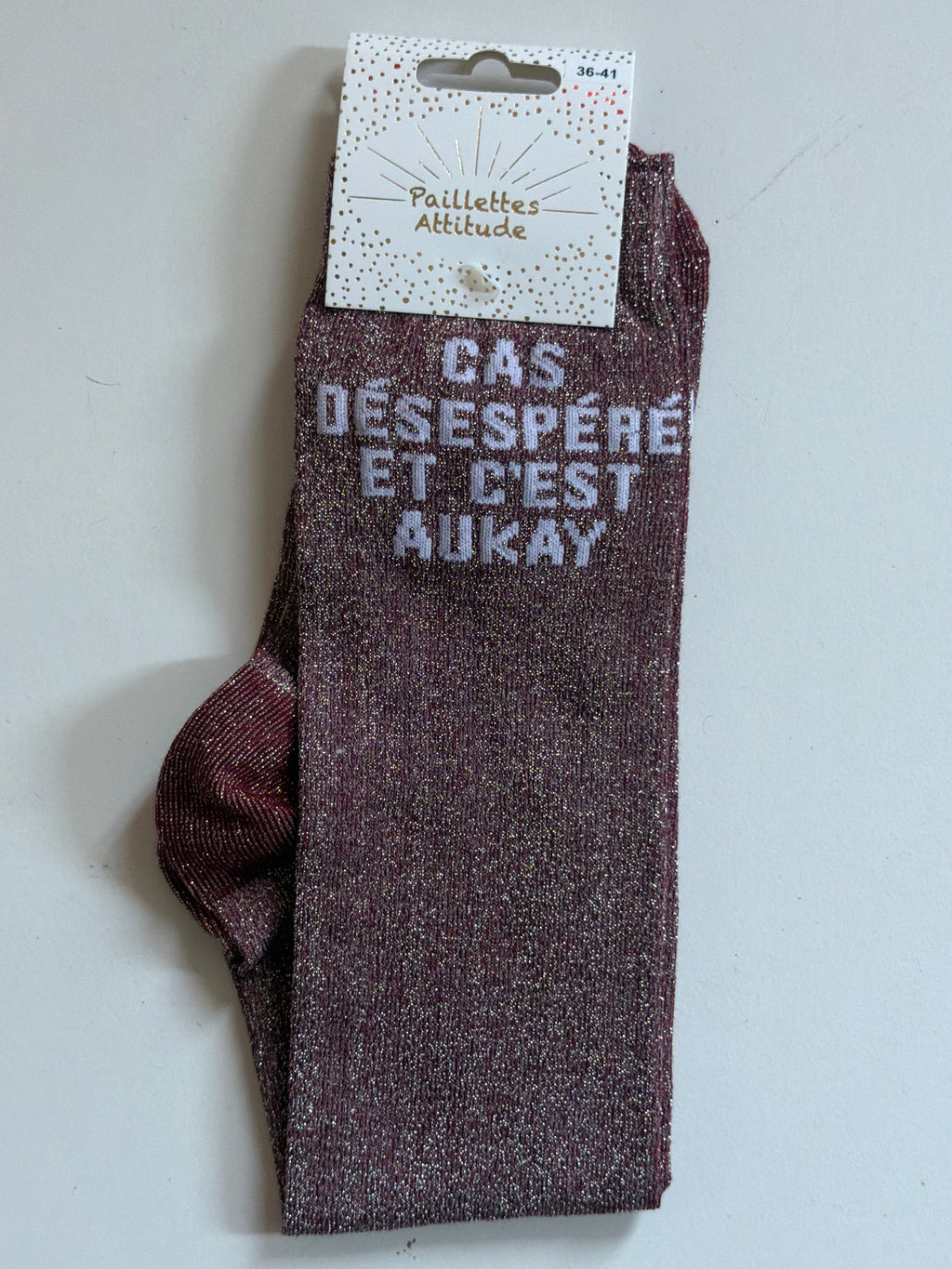 Chaussette pailletée équitation 36-41 CAS DÉSESPÉRÉ ET C’EST AUKAY