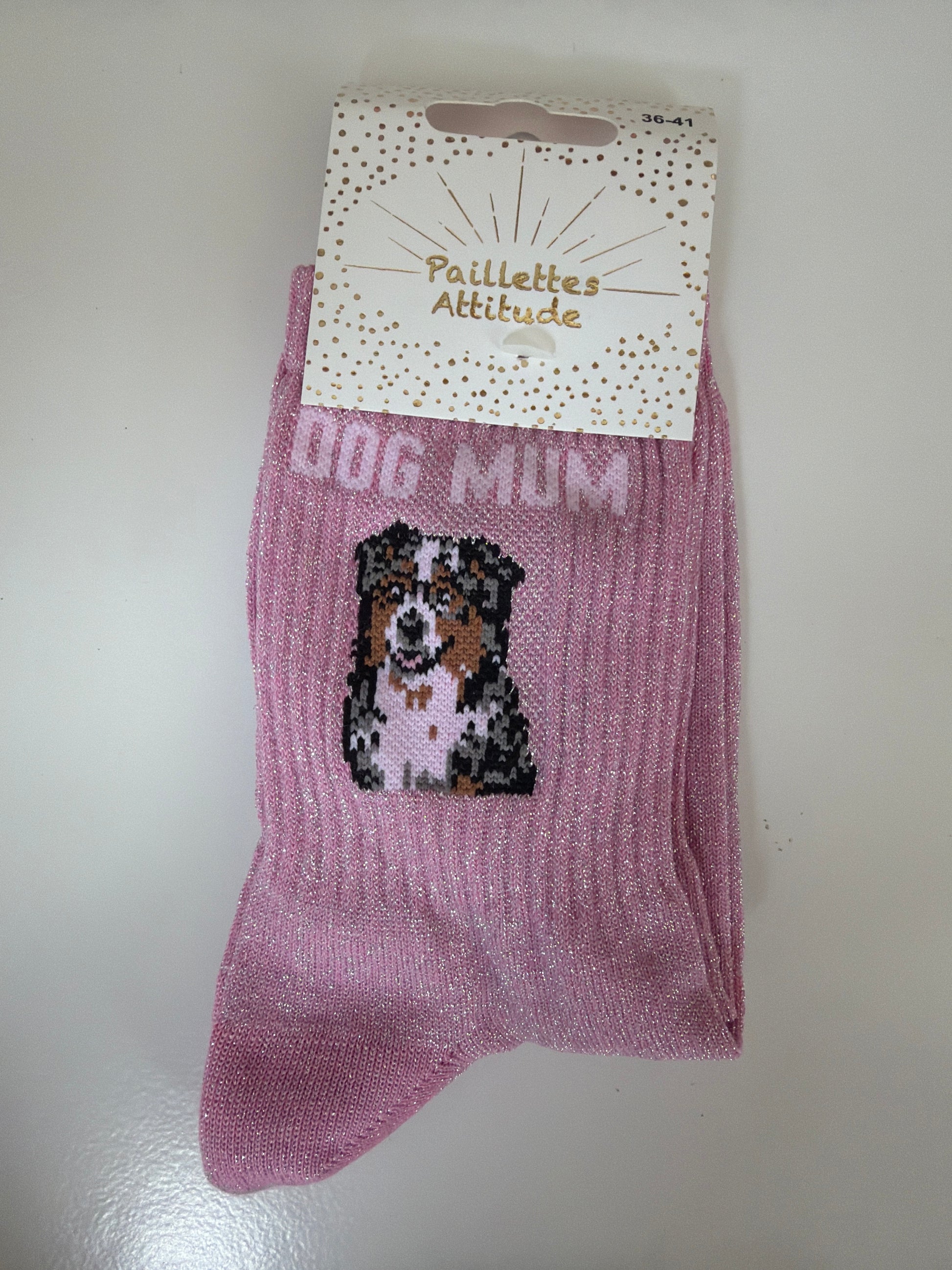 Chaussette de ville pailletée 36-41 DOG MUM