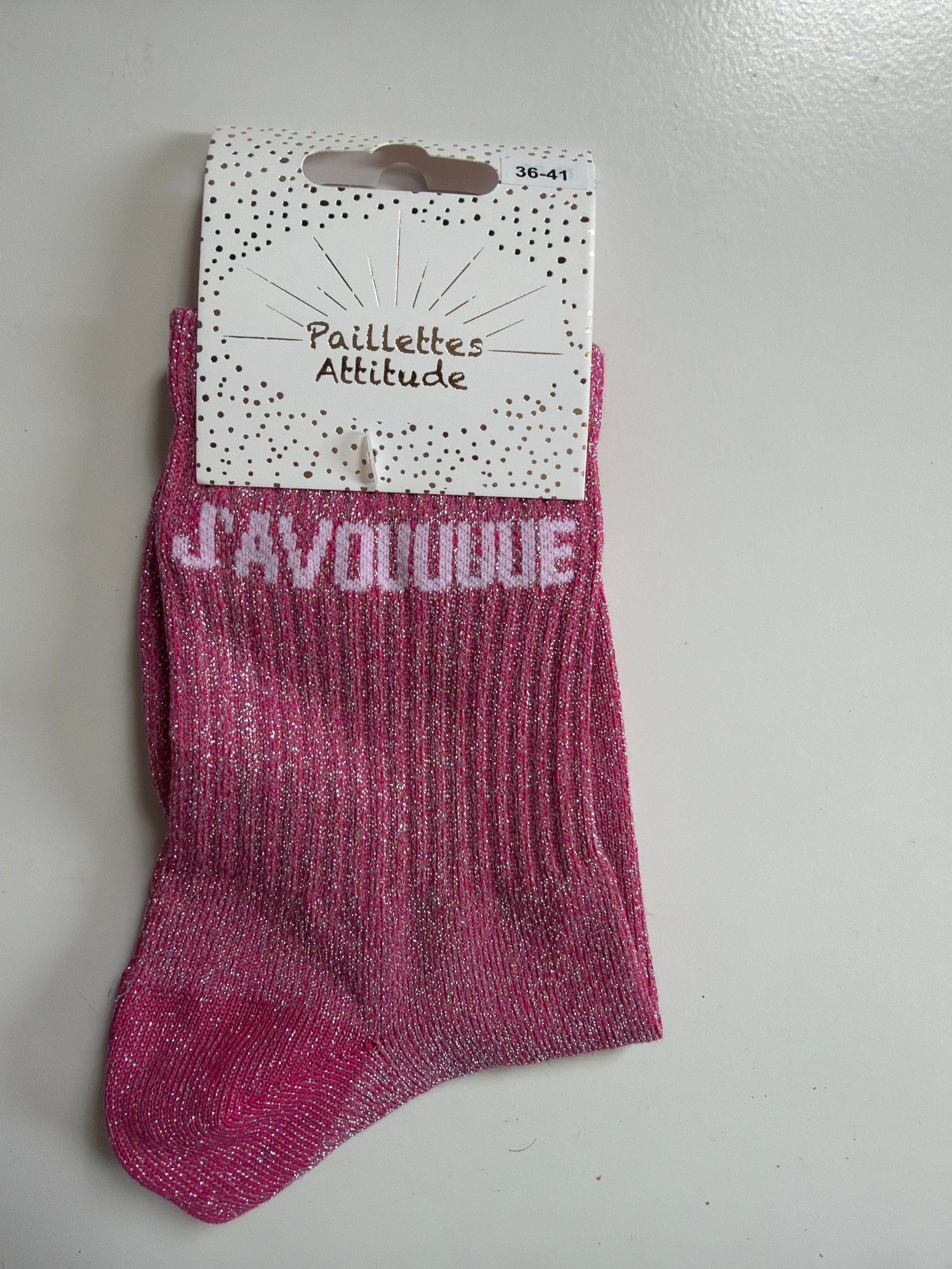 chaussette de ville pailletée 36-41 J’AVOUUUUE