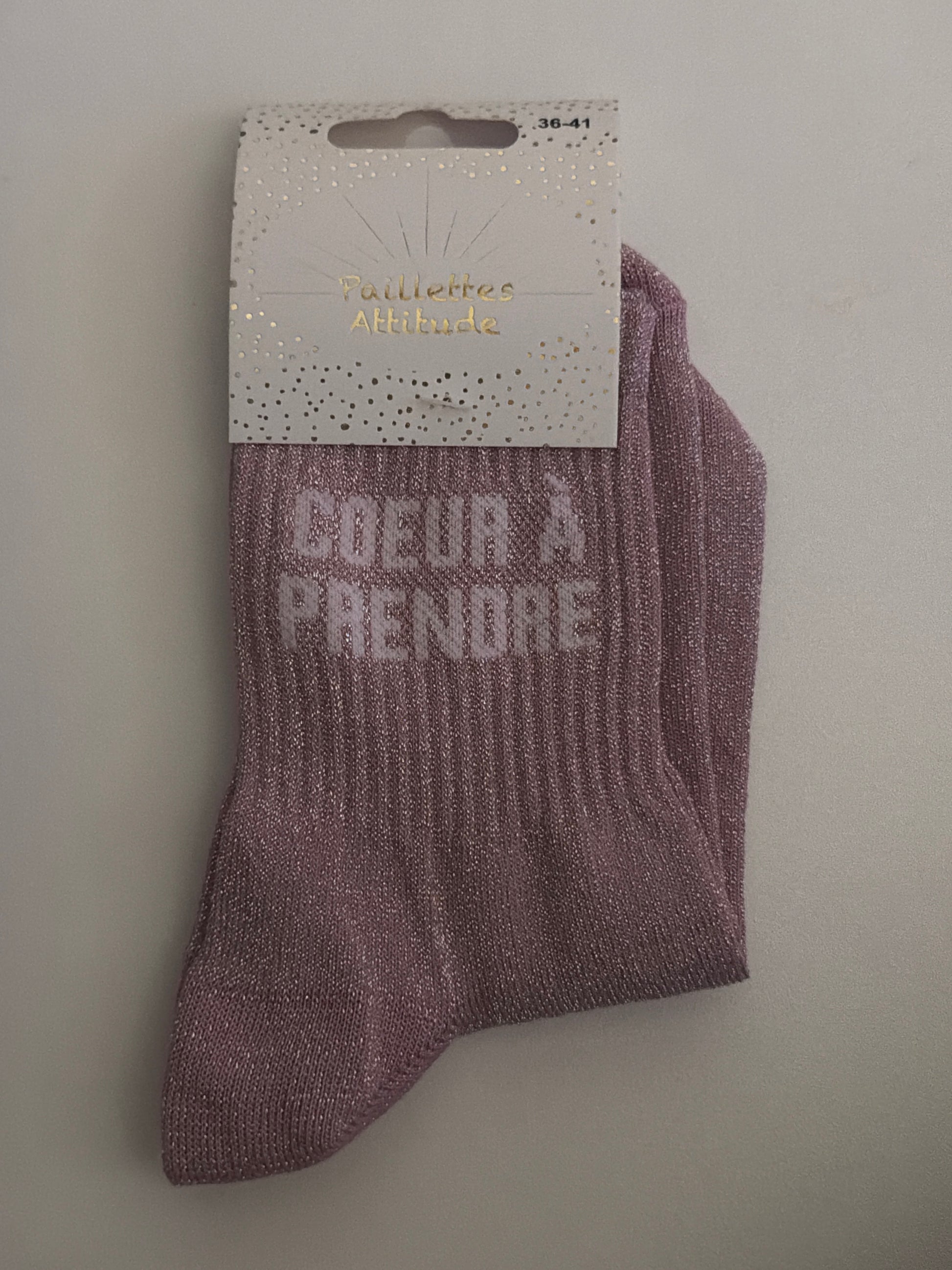 Chaussette de ville Pailletée 36-41 CŒUR À PRENDRE