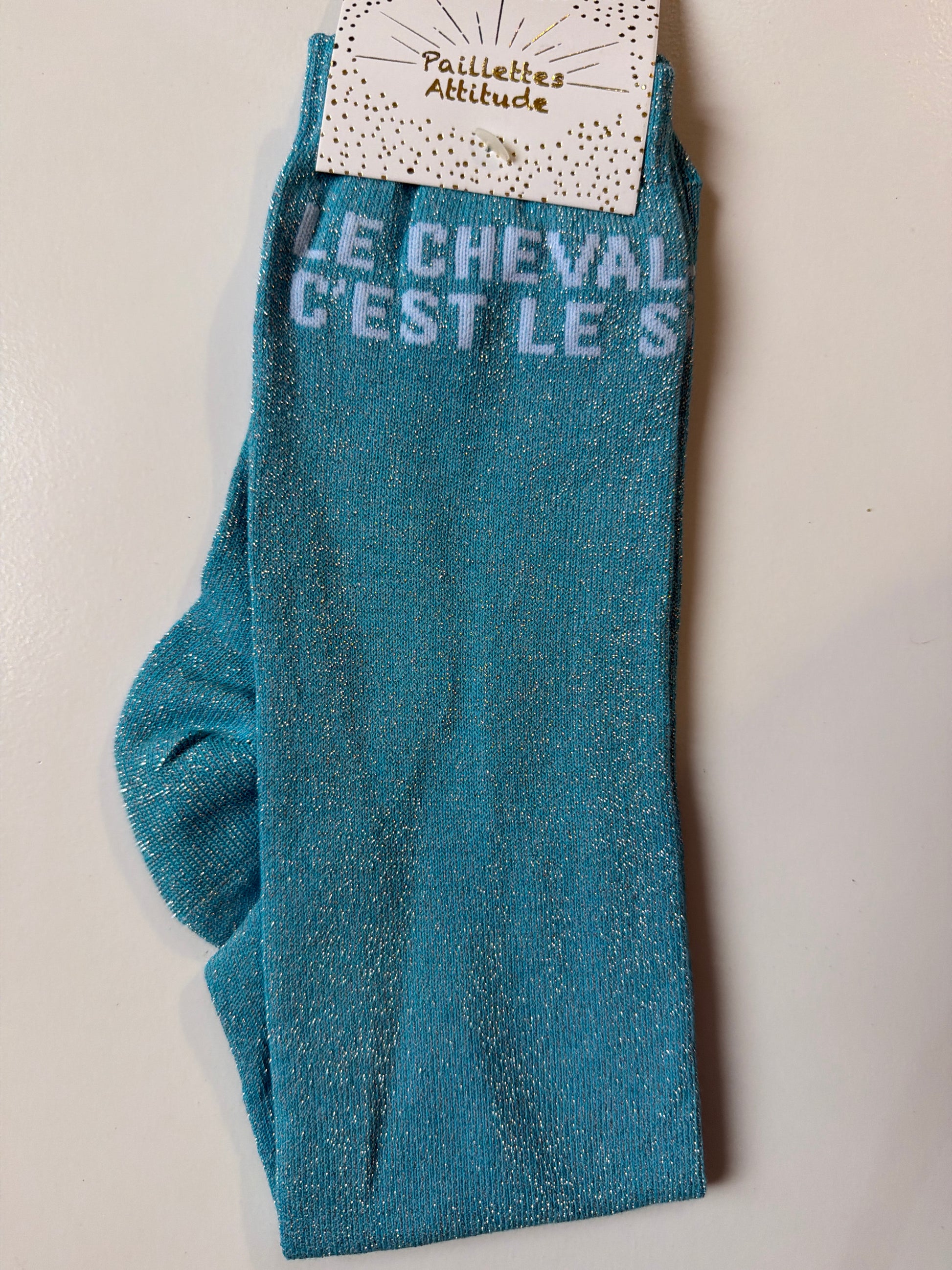 Chaussette pailletée équitation 36-41 LE CHEVAL C’EST LE S