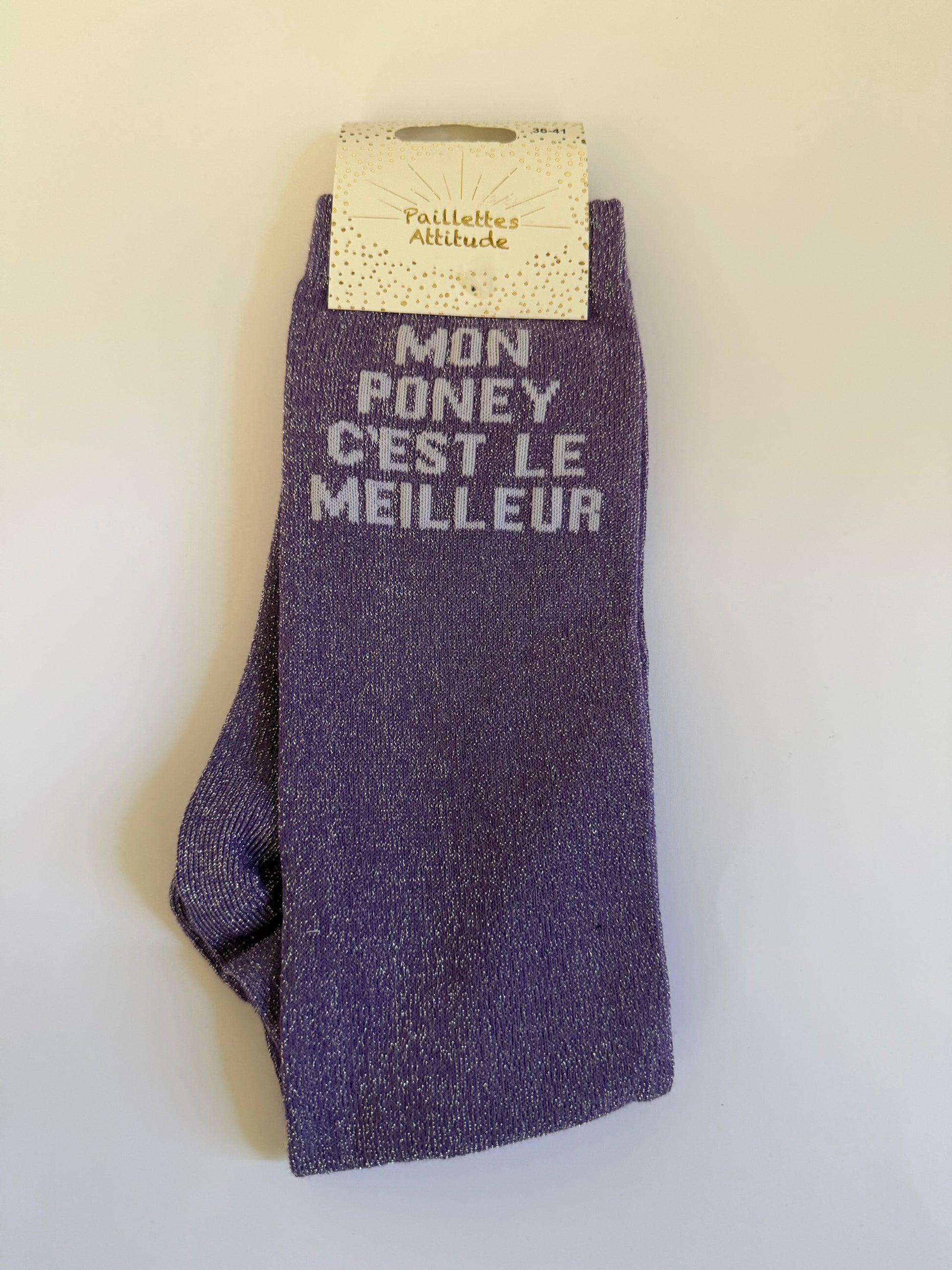 Chaussette pailletée équitation 36-41 MON PONEY C’EST LE MEILLEUR 