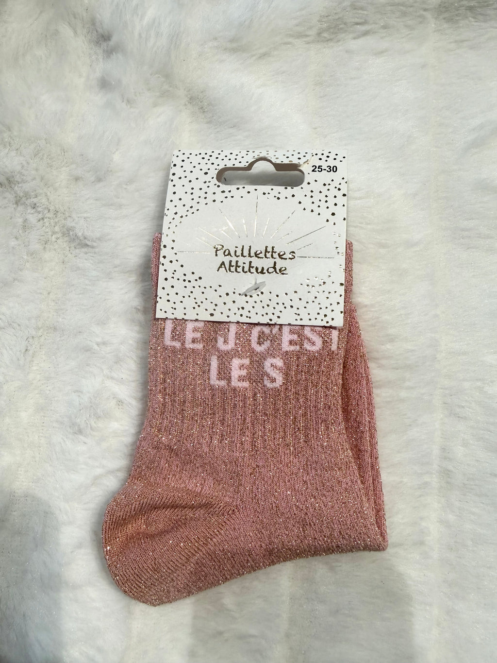 Chaussette pailletée enfant LE J C’EST LE S