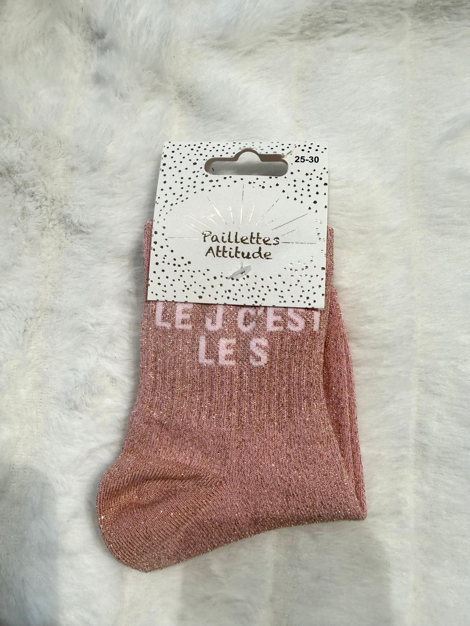 Chaussette pailletée enfant LE J C’EST LE S