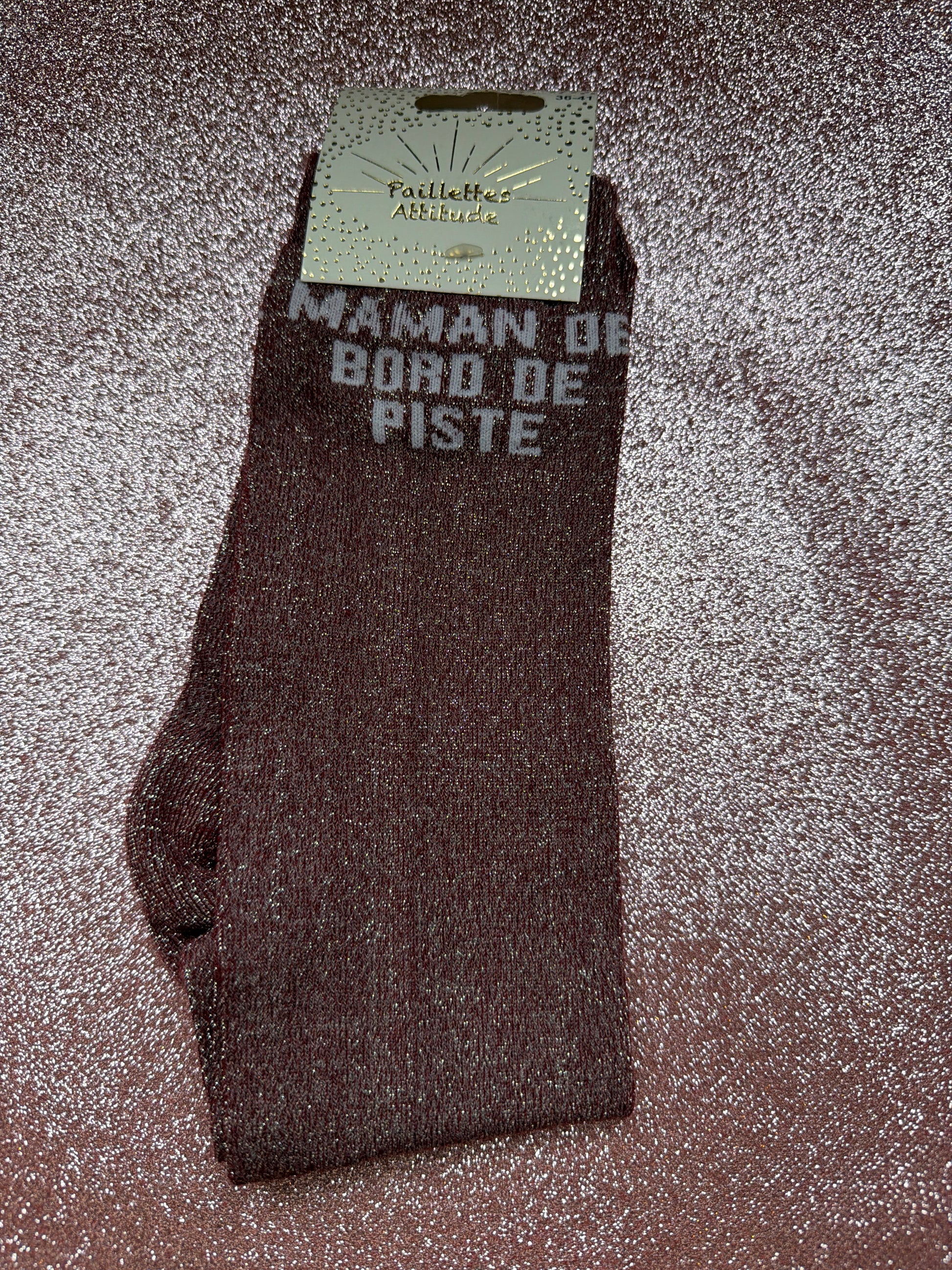 chaussette pailletée MAMAN DE BORD DE PISTE 36/41