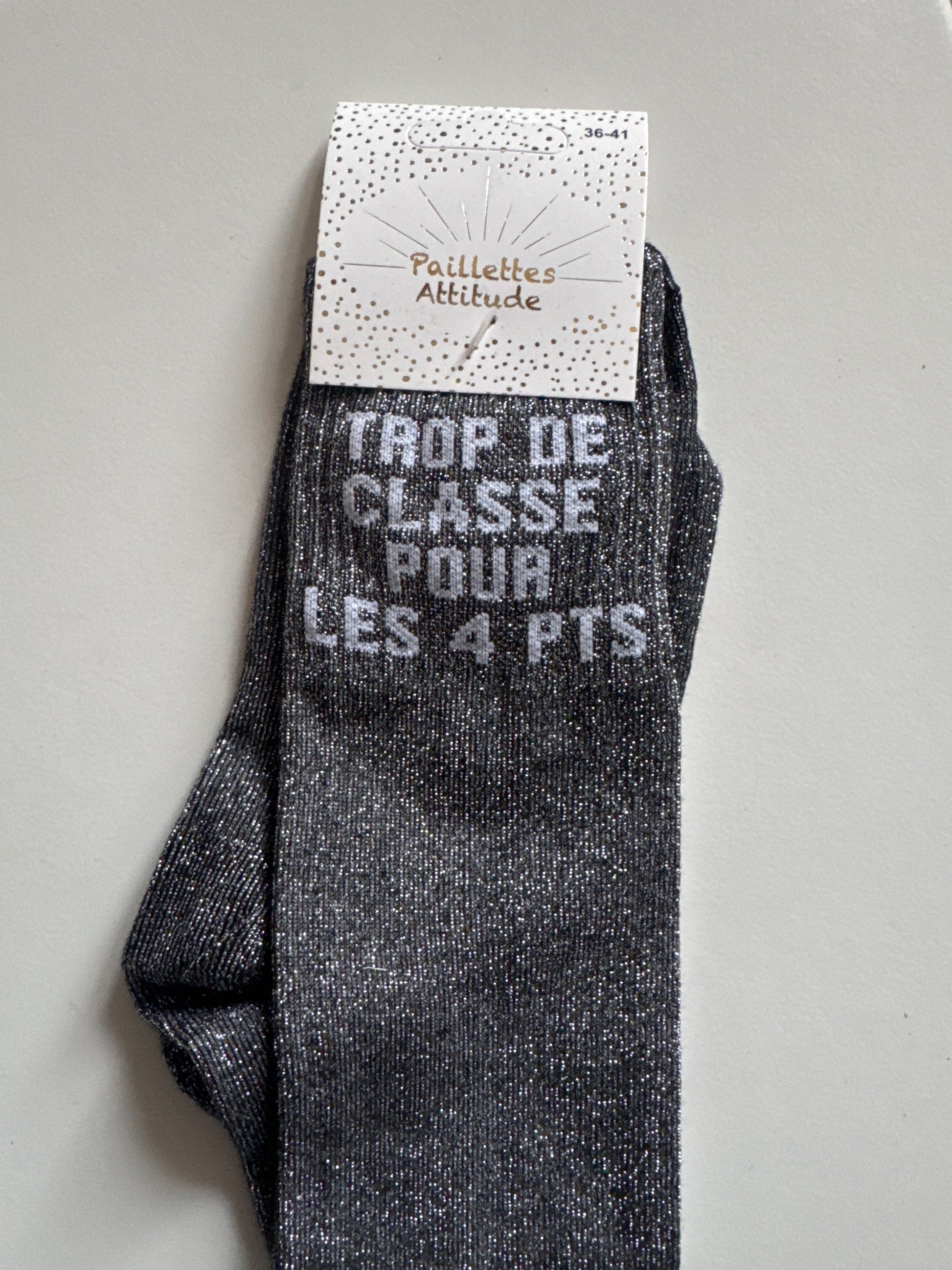chaussette pailletée TROP DE CLASSE POUR LES 4 PTS 36/41