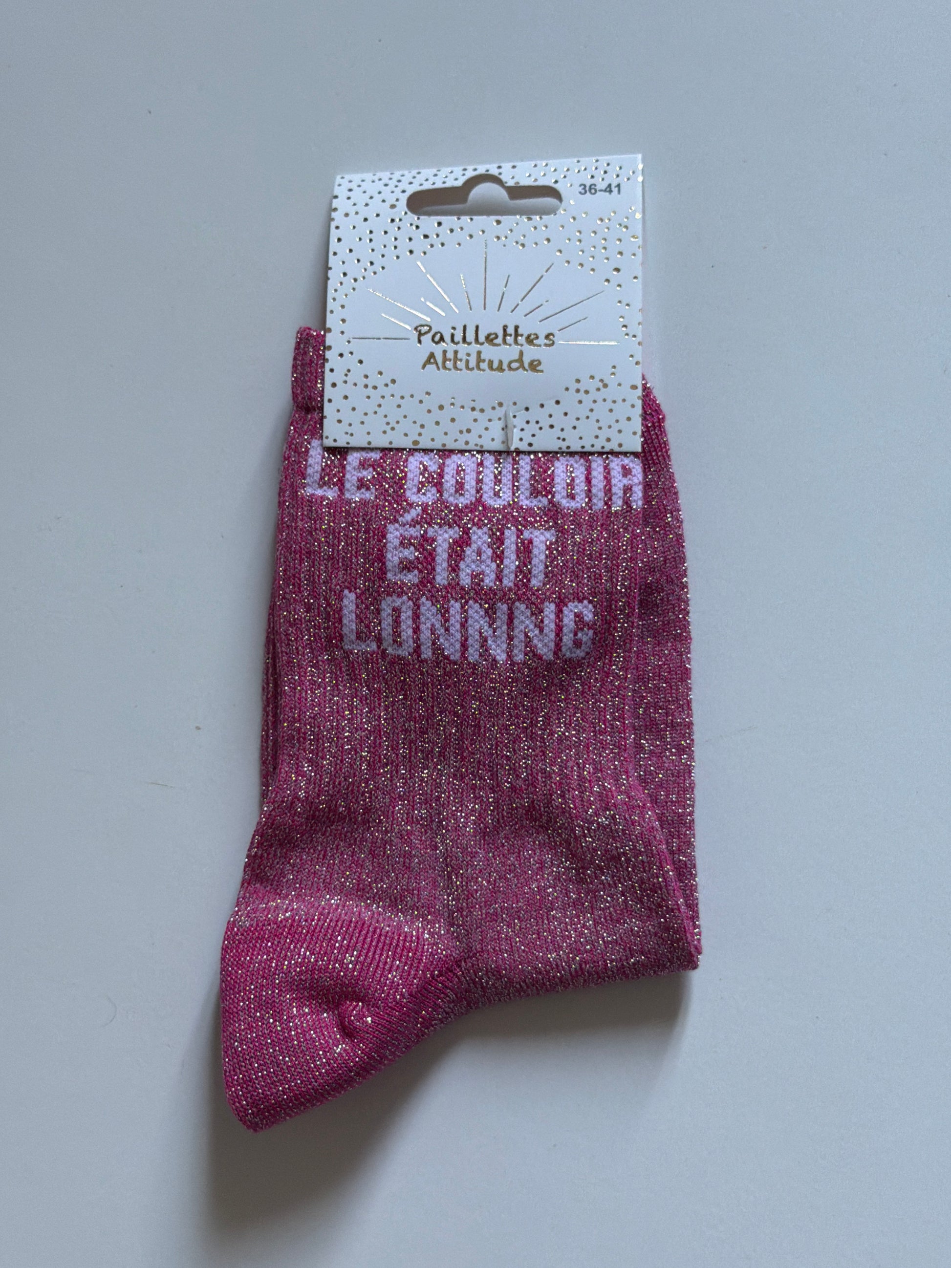 Chaussette de ville pailletée 36-41 LE COULOIR ÉTAIT LONNNG