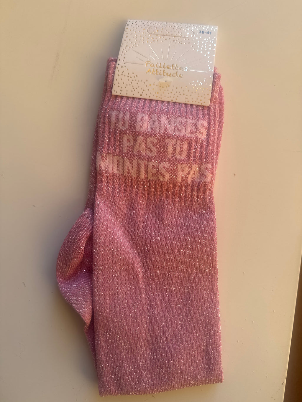 chaussette pailletée TU DANSES PAS TU MONTES PAS 36/41
