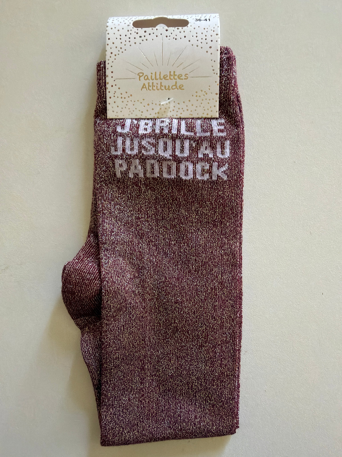 Chaussette pailletée équitation 36-41 J’BRILLE JUSQU’AU PADDOCK