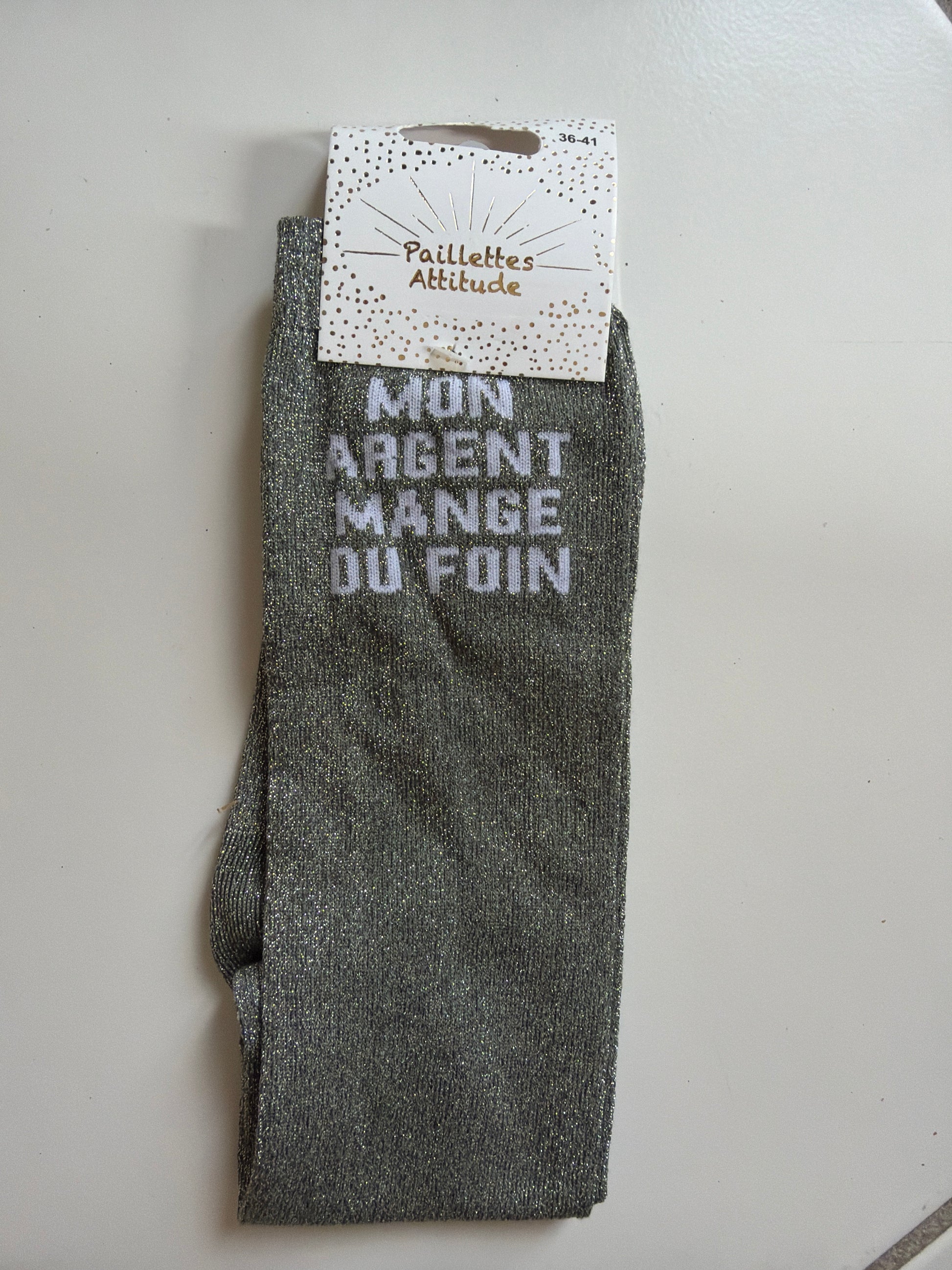 Chaussette pailletée équitation 36-41 MON ARGENT MANGE DU FOIN