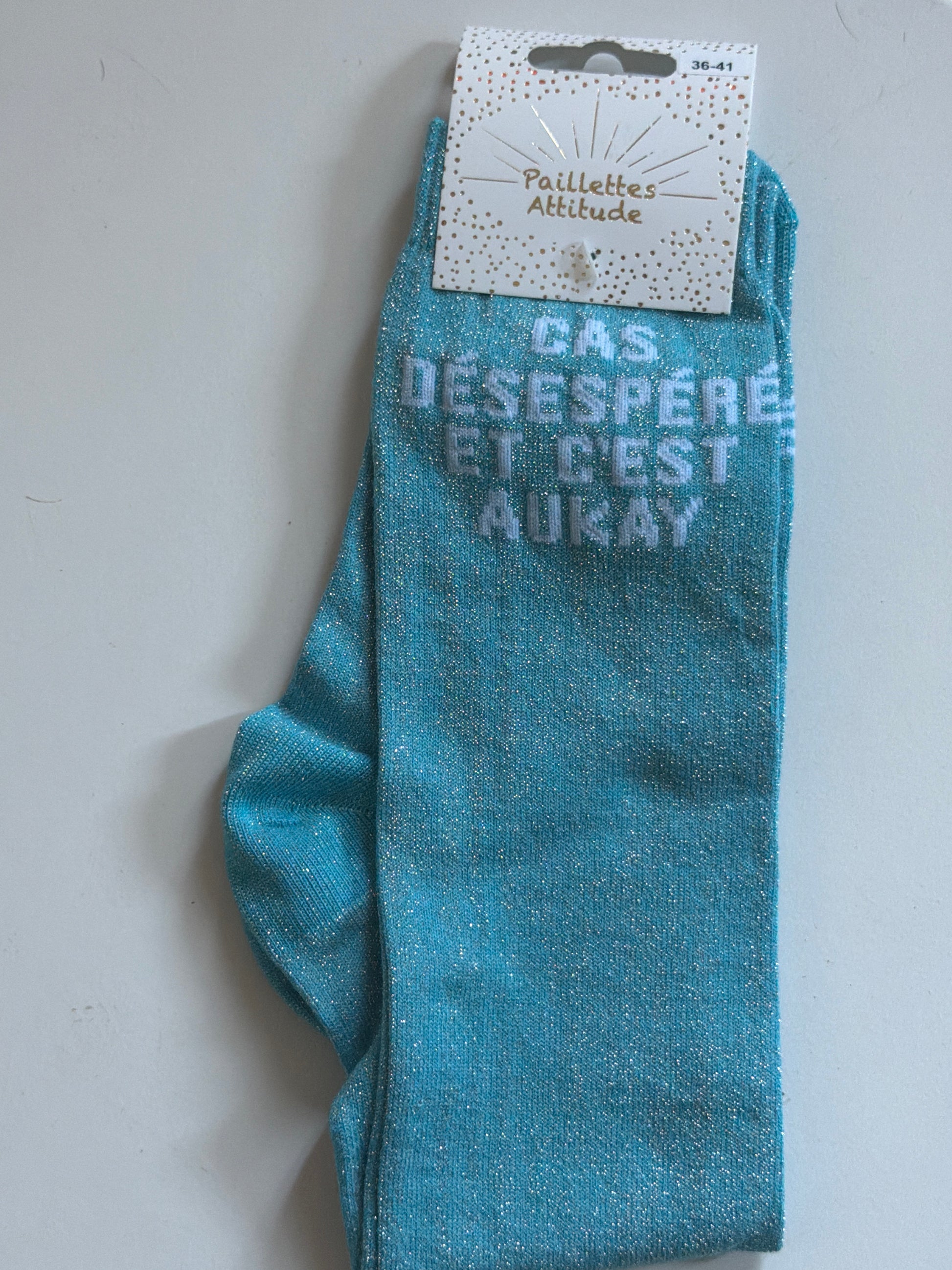 Chaussette pailletée équitation 36-41 CAS DÉSESPÉRÉ ET C’EST AUKAY