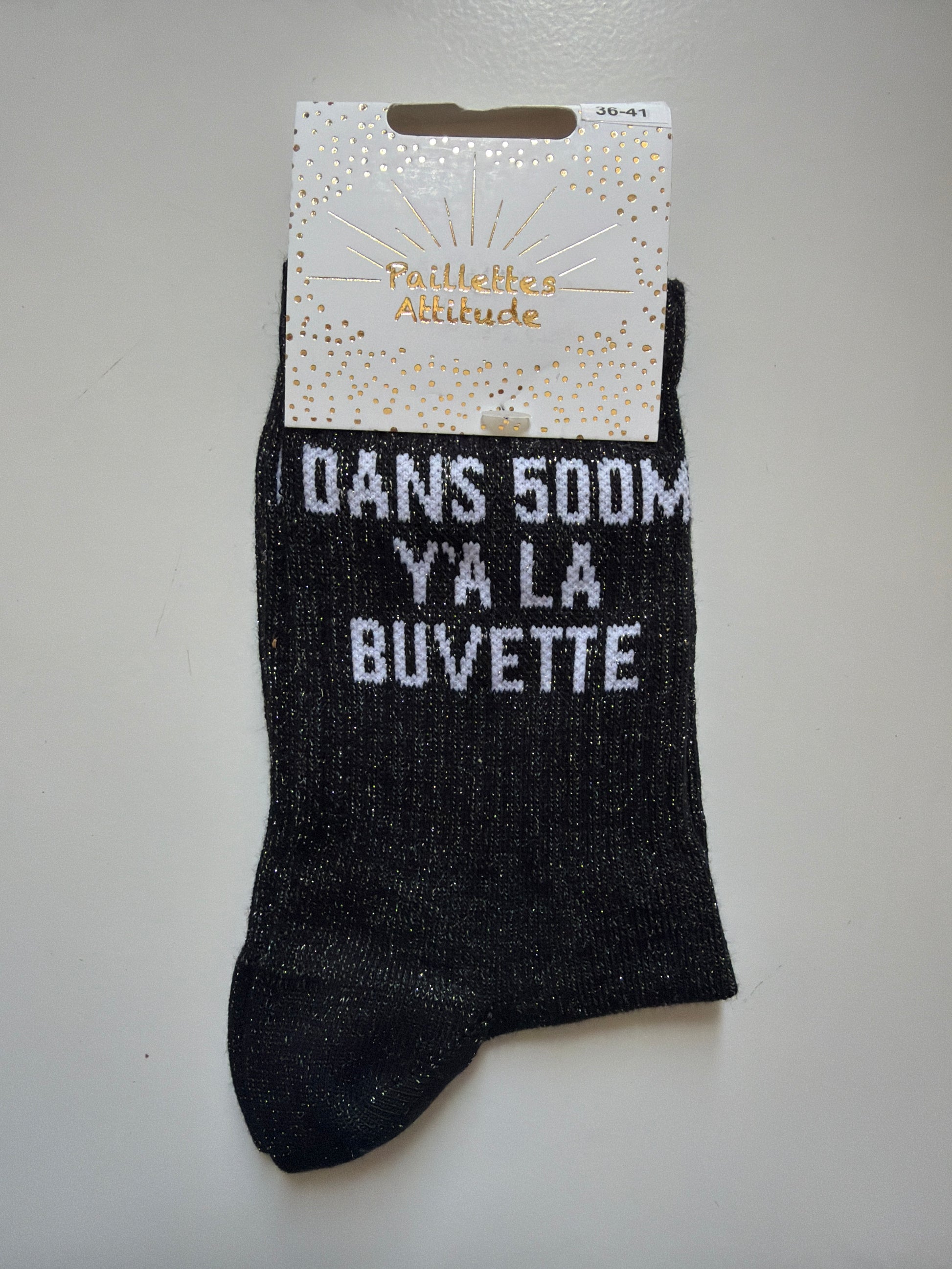 Chaussette de ville pailletée 36-41 DANS 500M Y’A LA BUVETTE
