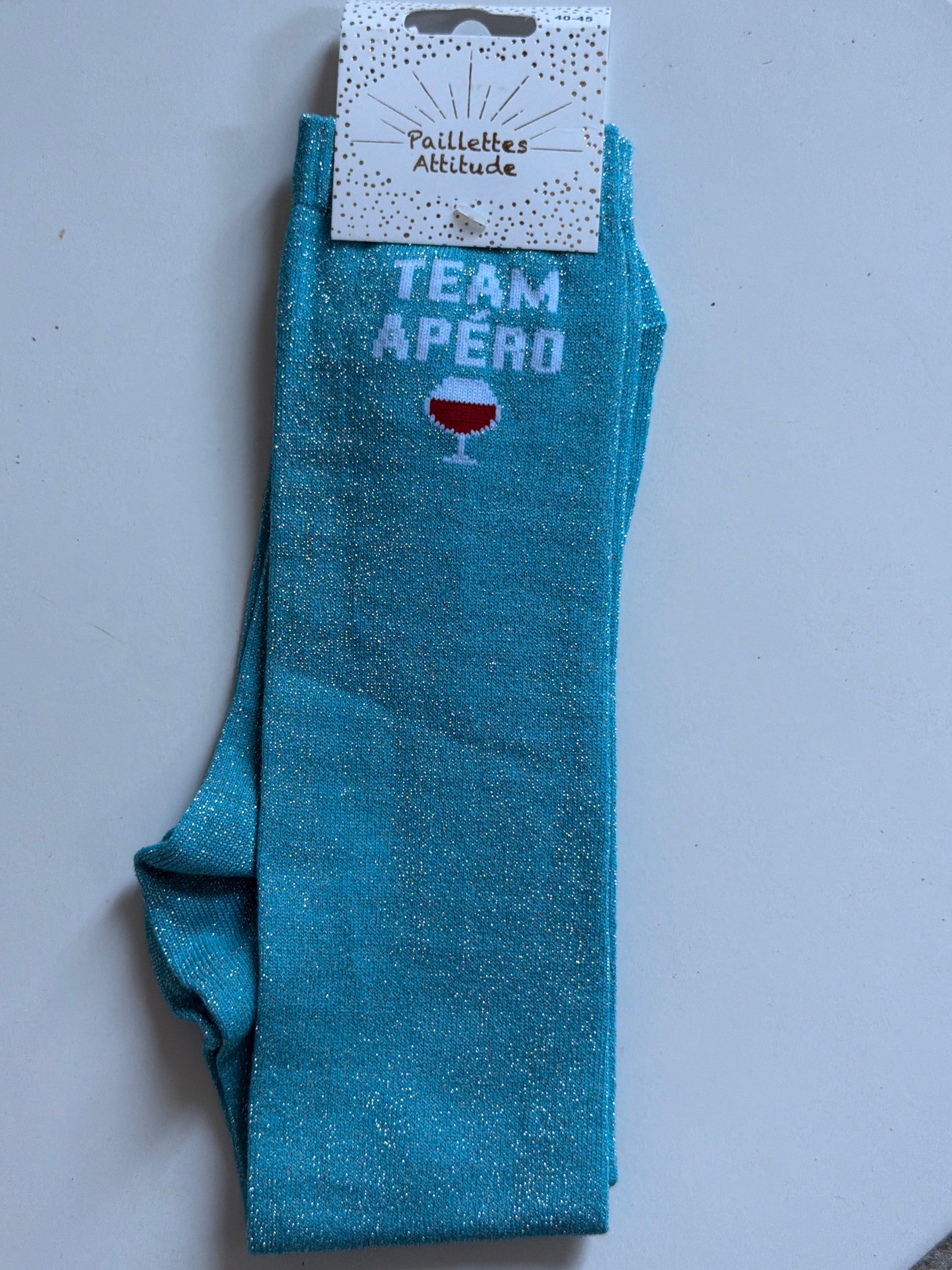 Chaussette pailletée équitation 40-45 TEAM APÉRO 🍷