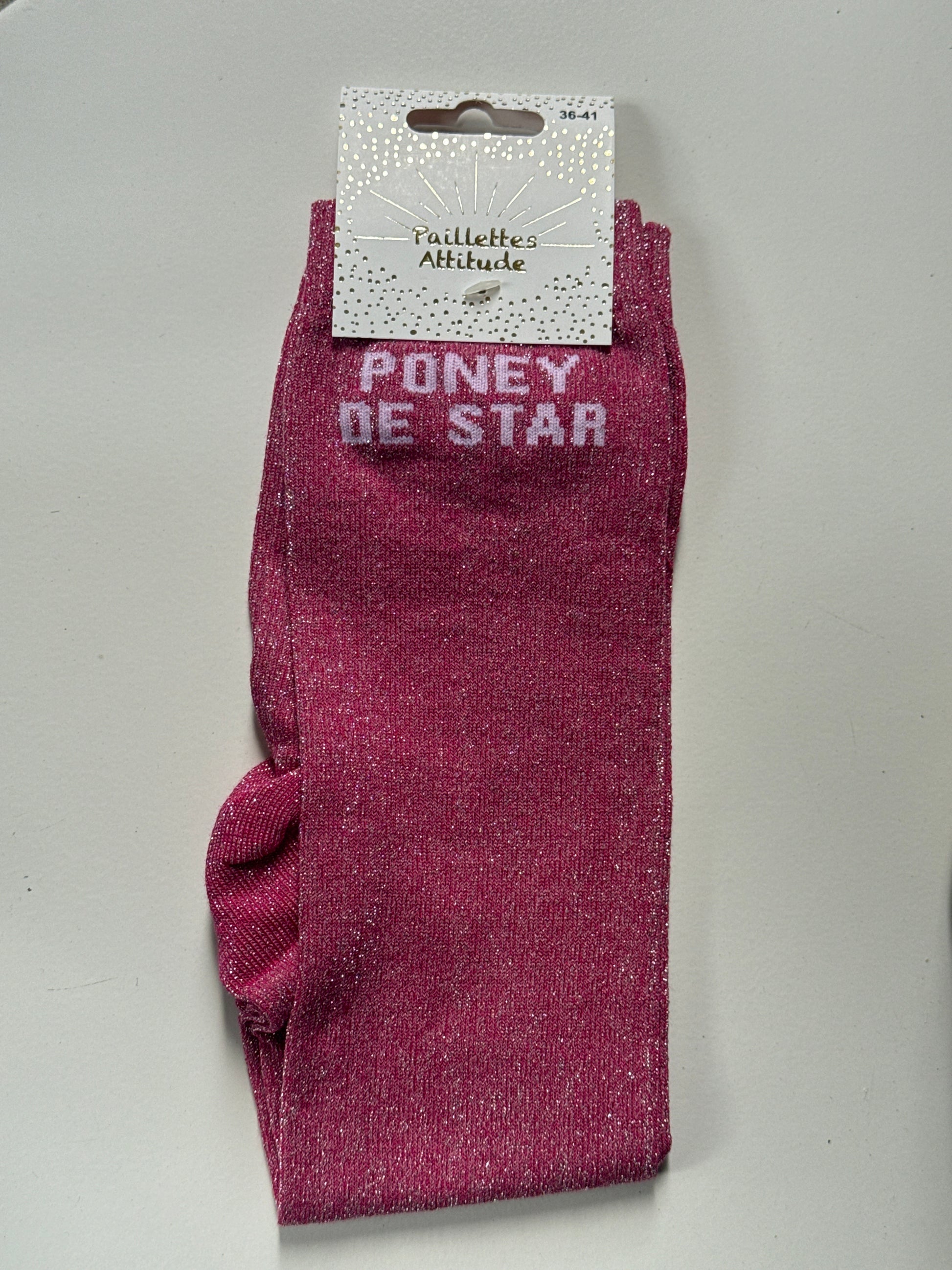 Chaussette pailletée équitation 36-41  PONEY DE STAR