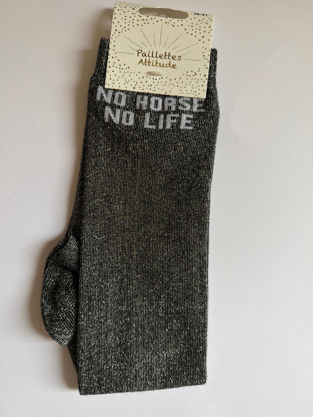 Chaussette pailletée équitation 36-41  NO HORSE NO LIFE