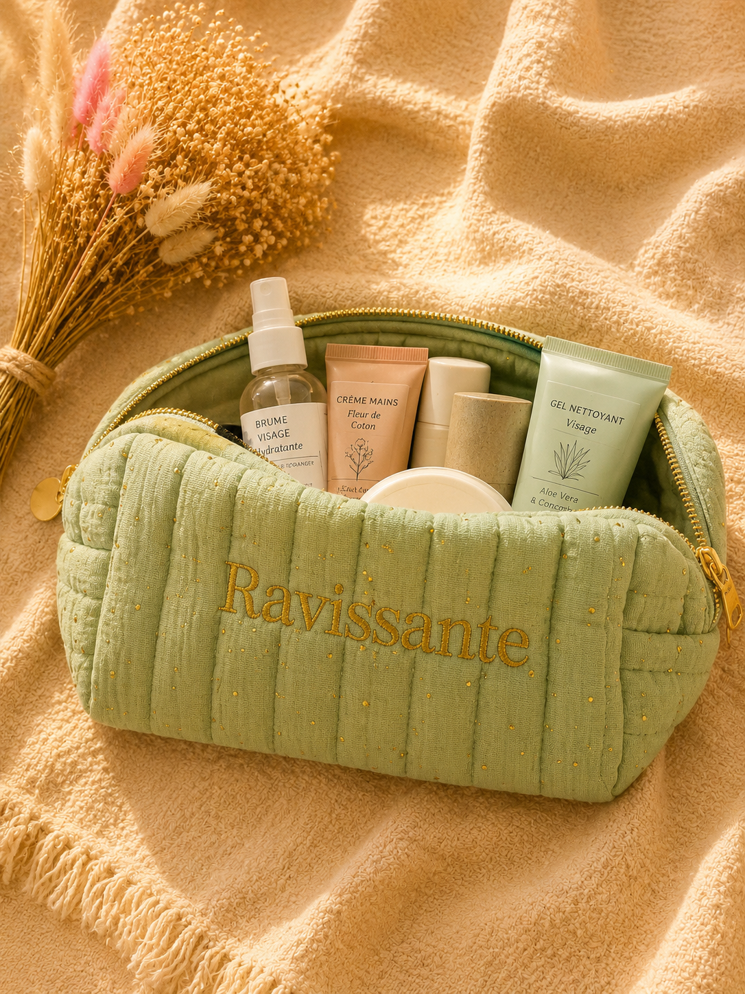Trousse de toilette gaze de coton
