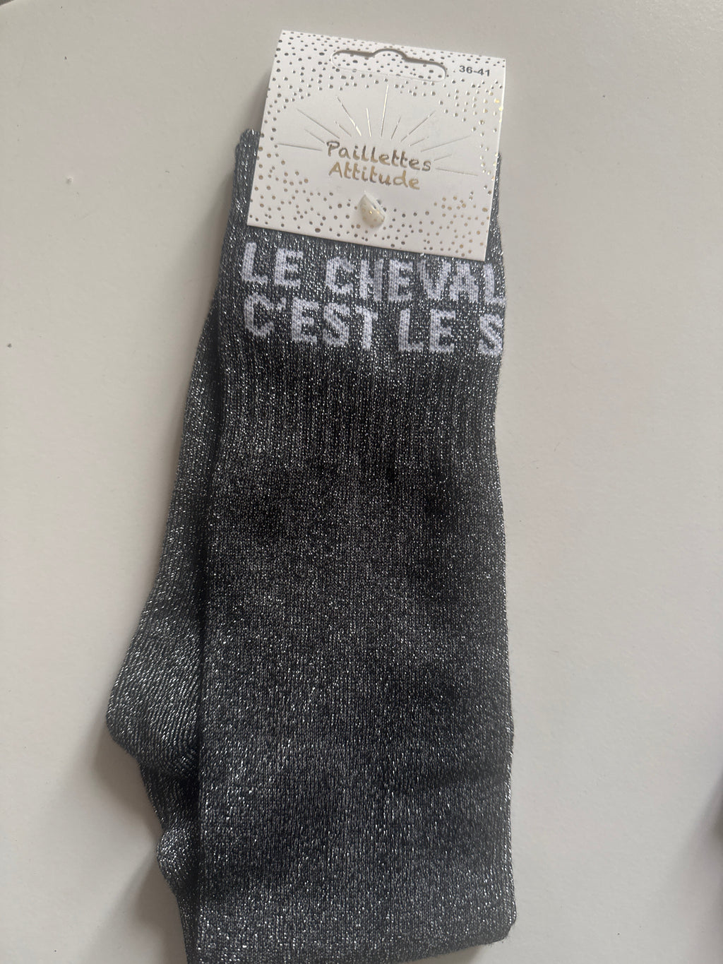 chaussette pailletée LE CHEVAL C’EST LE S 36/41