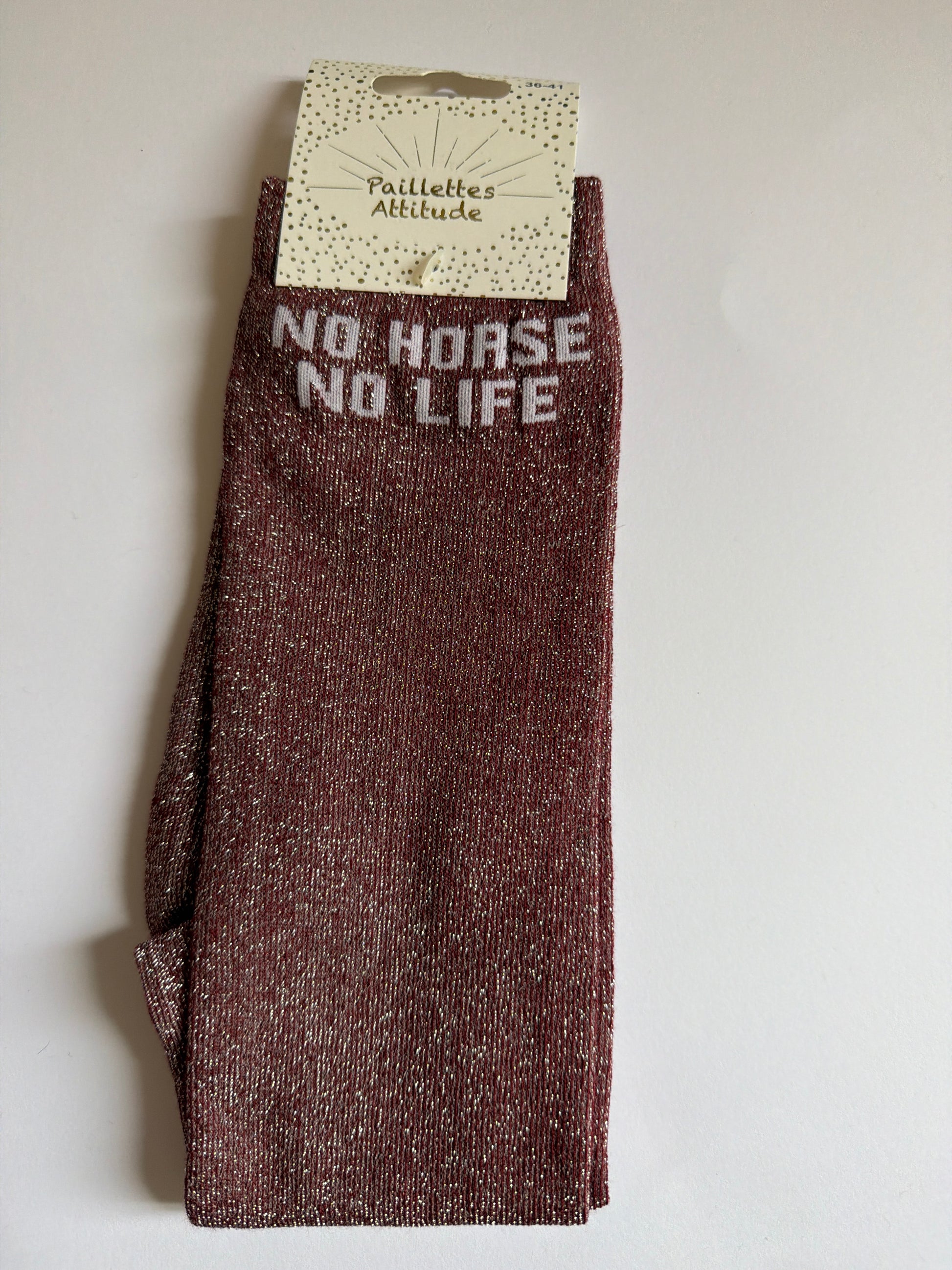 Chaussette pailletée équitation 36-41  NO HORSE NO LIFE
