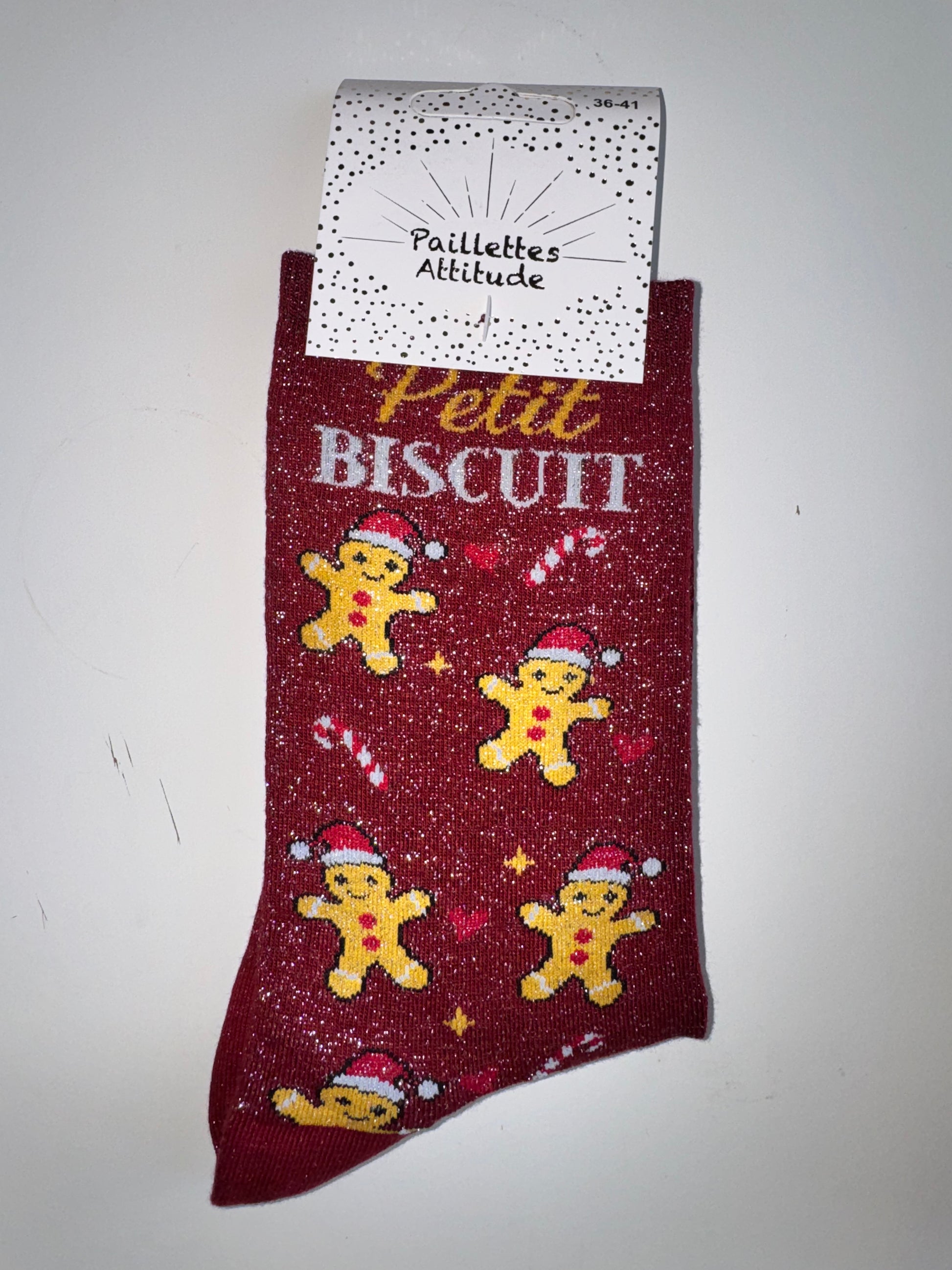 🎄 Chaussettes de Noël Pailletées – Taille 36/41 🎄