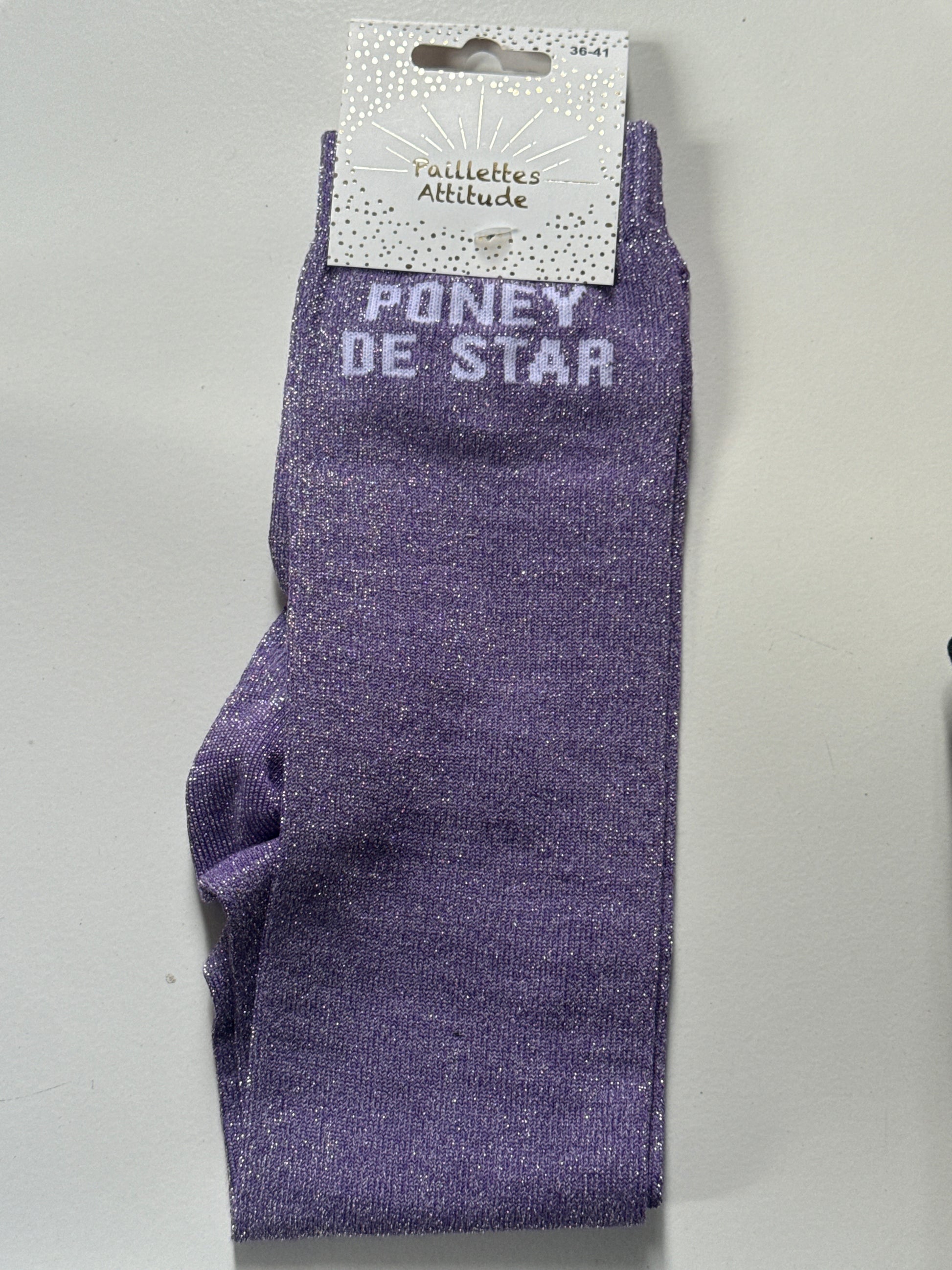 Chaussette pailletée équitation 36-41  PONEY DE STAR