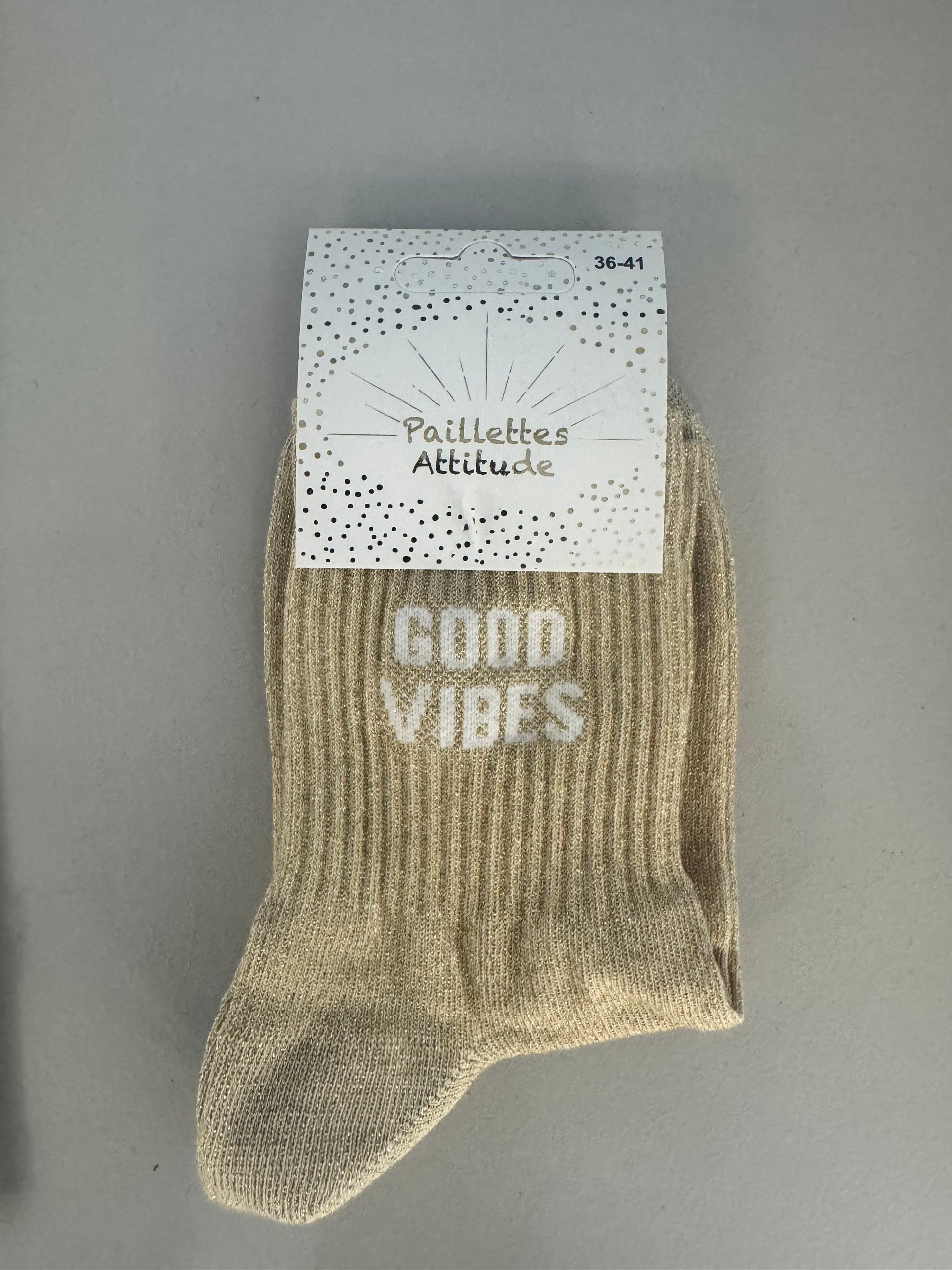 Chaussettes Pailletées – “Good Vibes” (36–41)