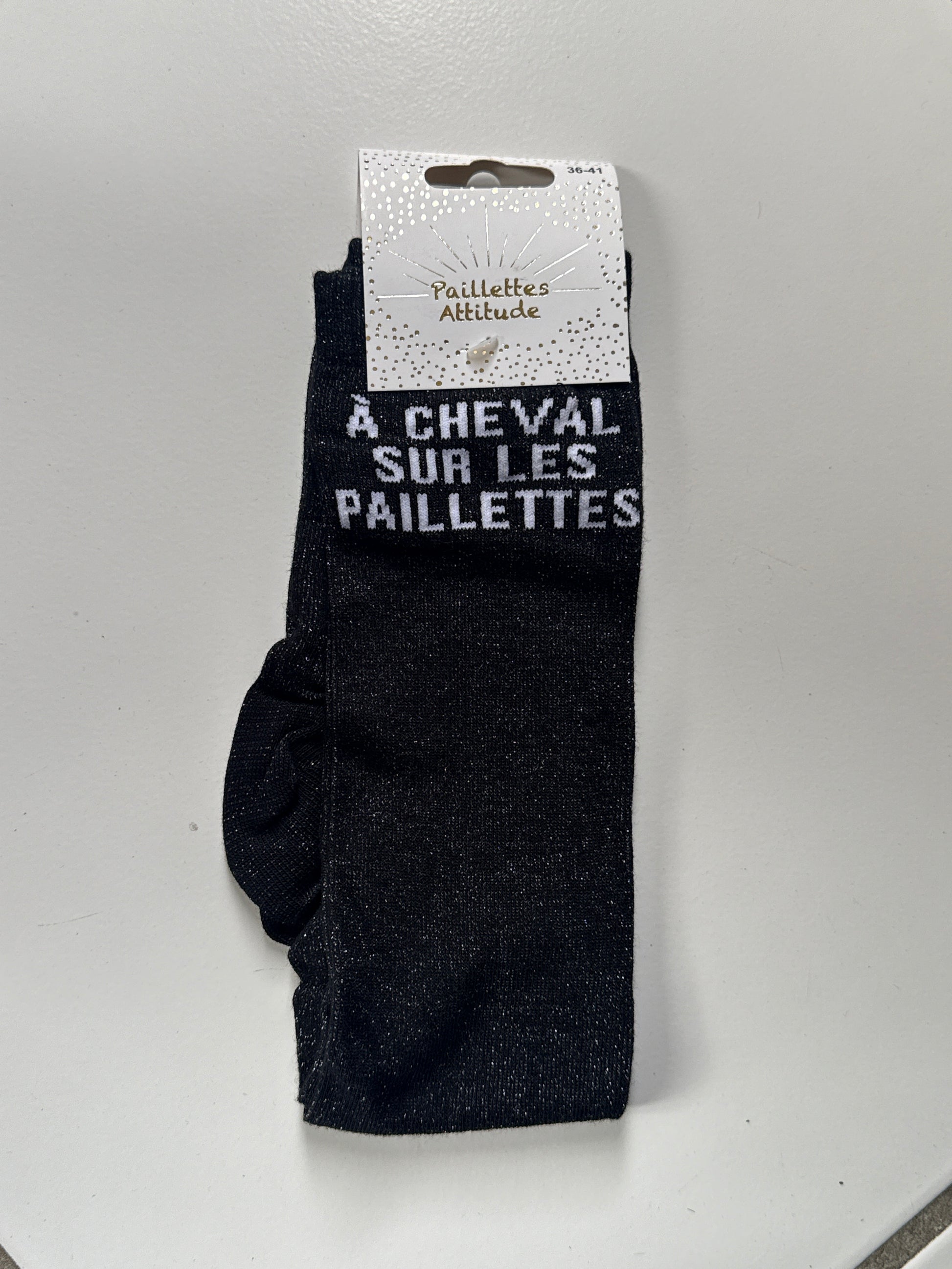 Chaussette pailletée équitation 36-41 À CHEVAL SUR LES PAILLETTES