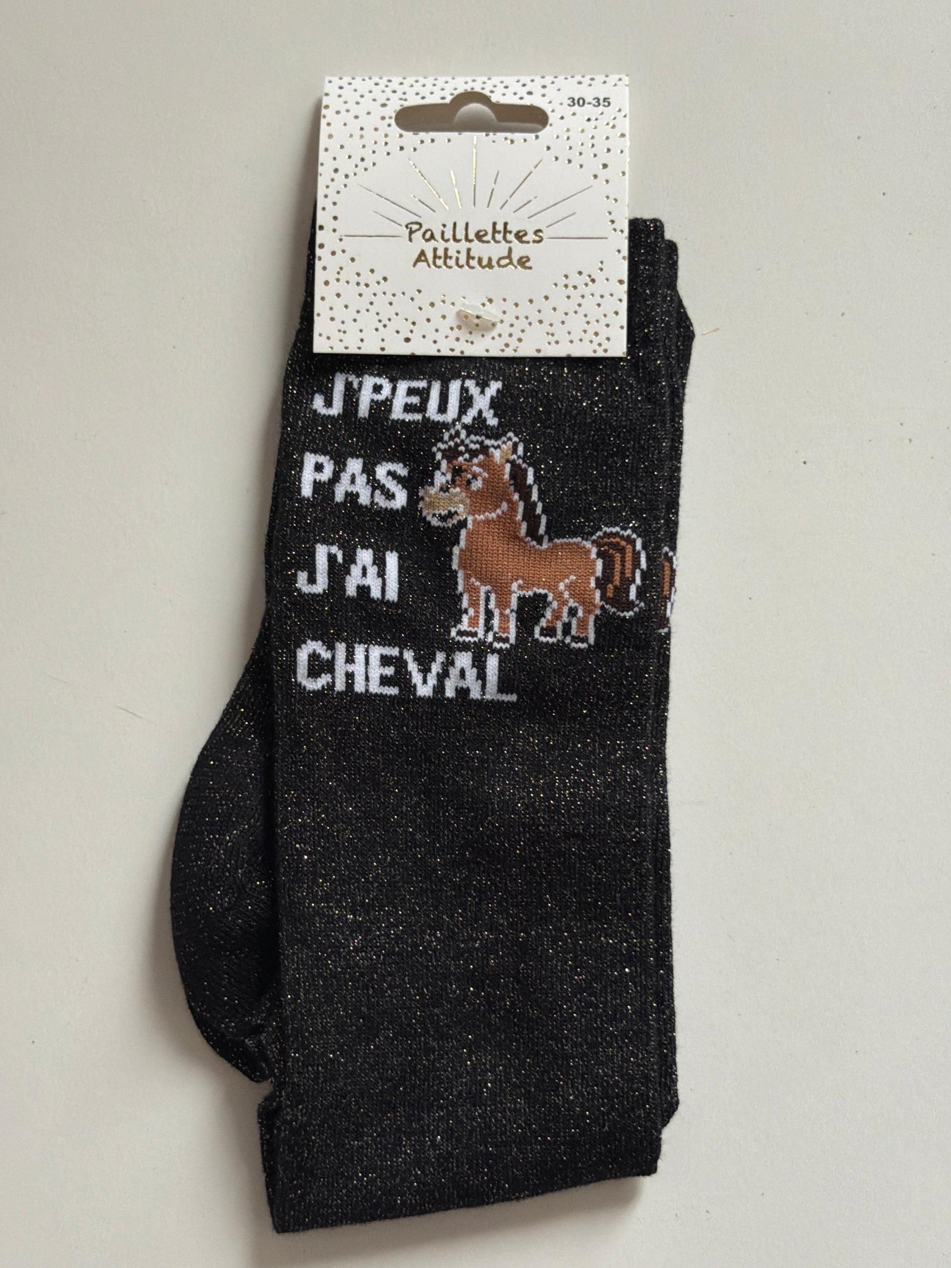 Chaussette pailletée équitation 30-35 J’PEUX PAS J’AI CHEVAL