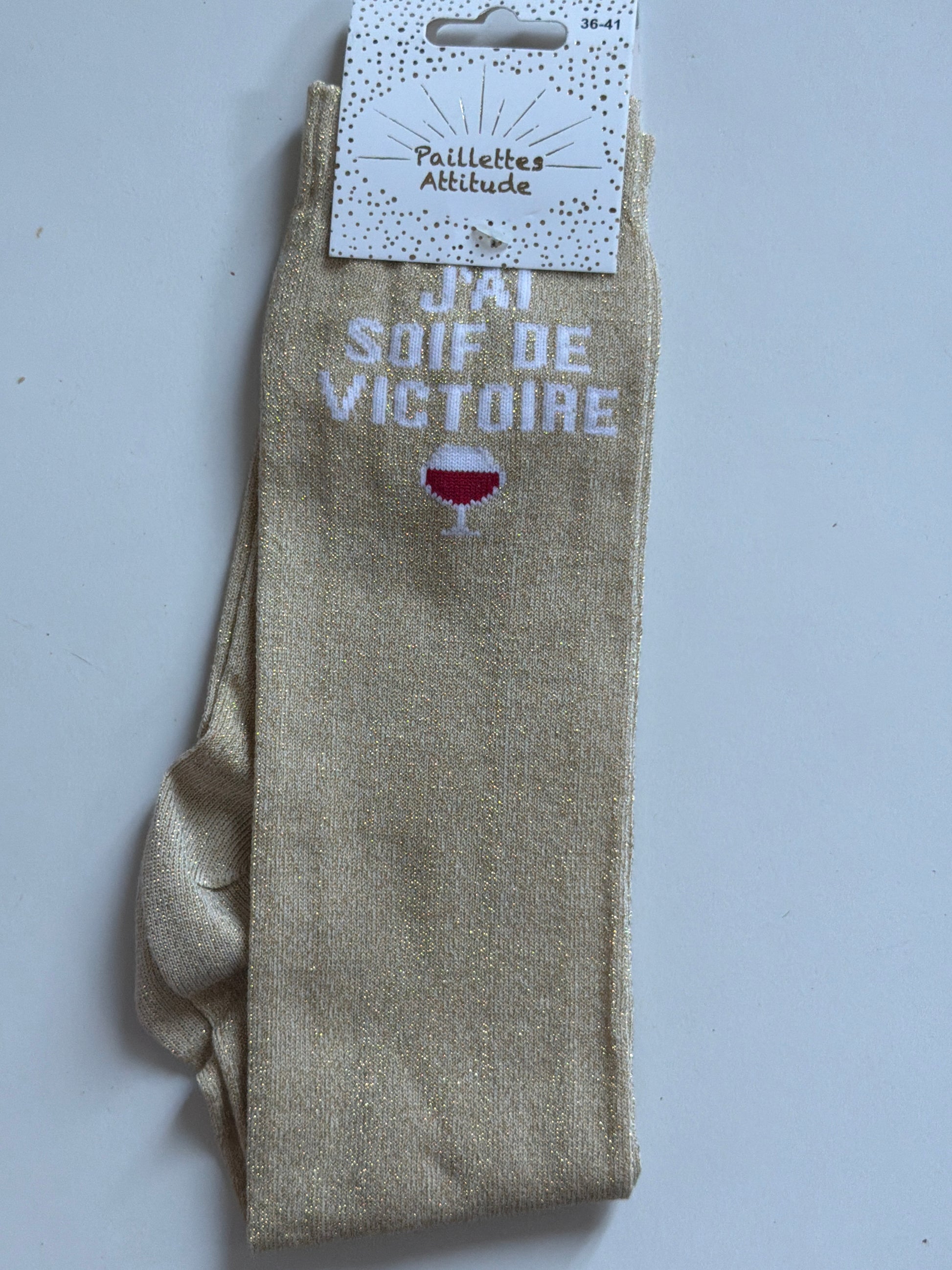 Chaussette pailletée équitation 36-41 J’AI SOIF DE VICTOIRE 🍷
