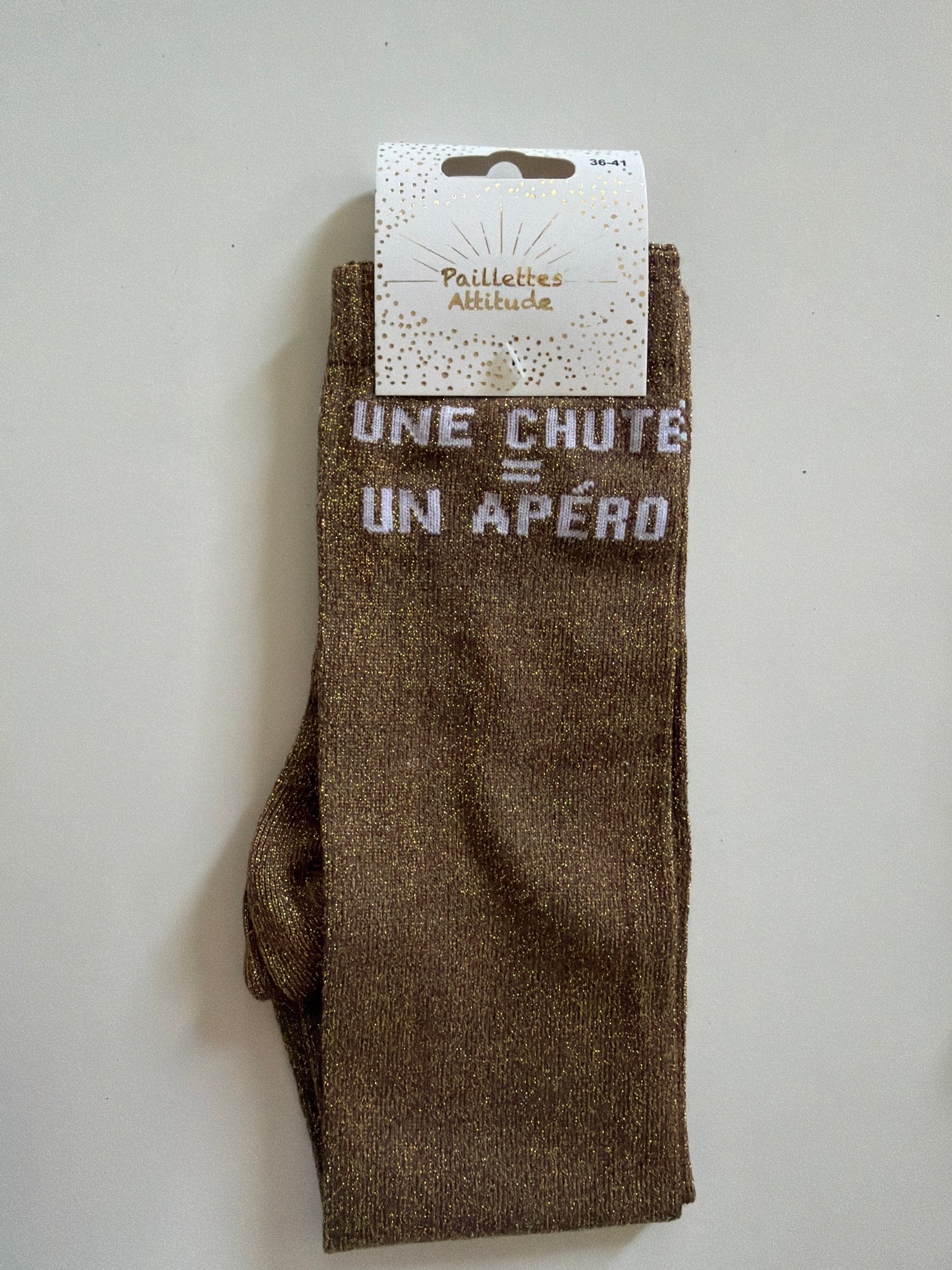 Chaussette pailletée équitation 36-41 UNE CHUTE=UN APÉRO