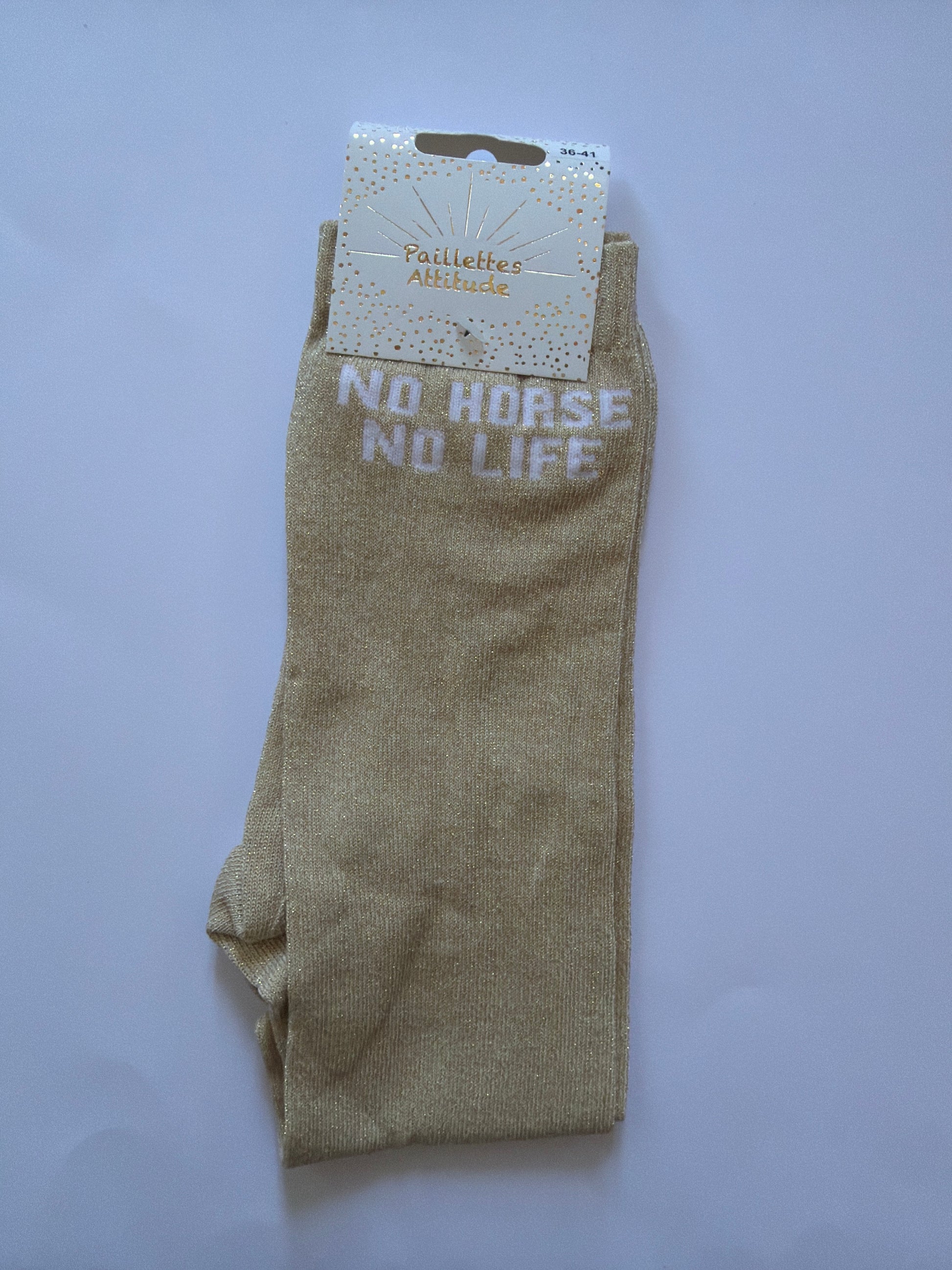 Chaussette pailletée équitation 36-41  NO HORSE NO LIFE