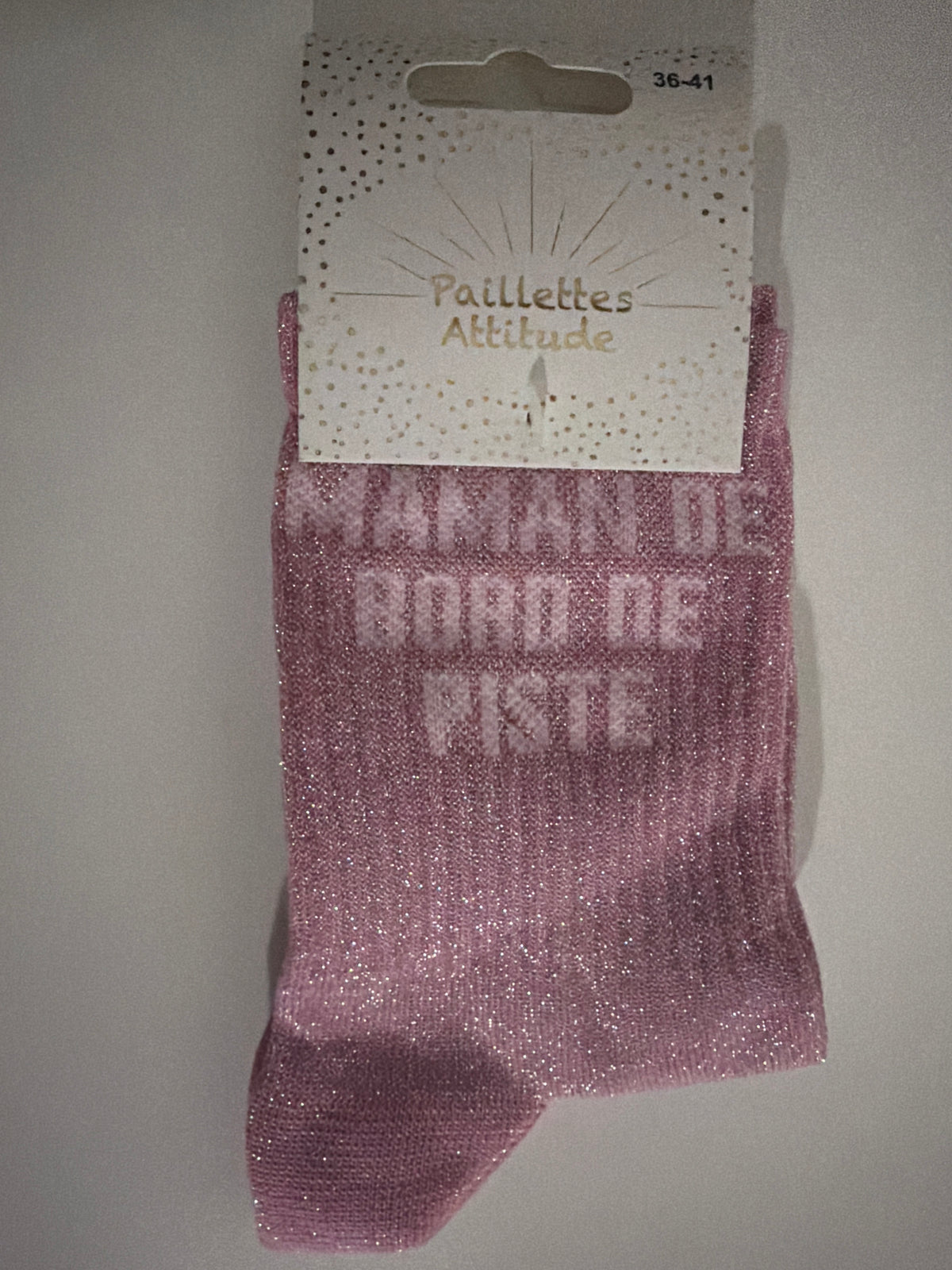 Chaussette de ville pailletée 36-41 MAMAN DE BORD DE PISTE