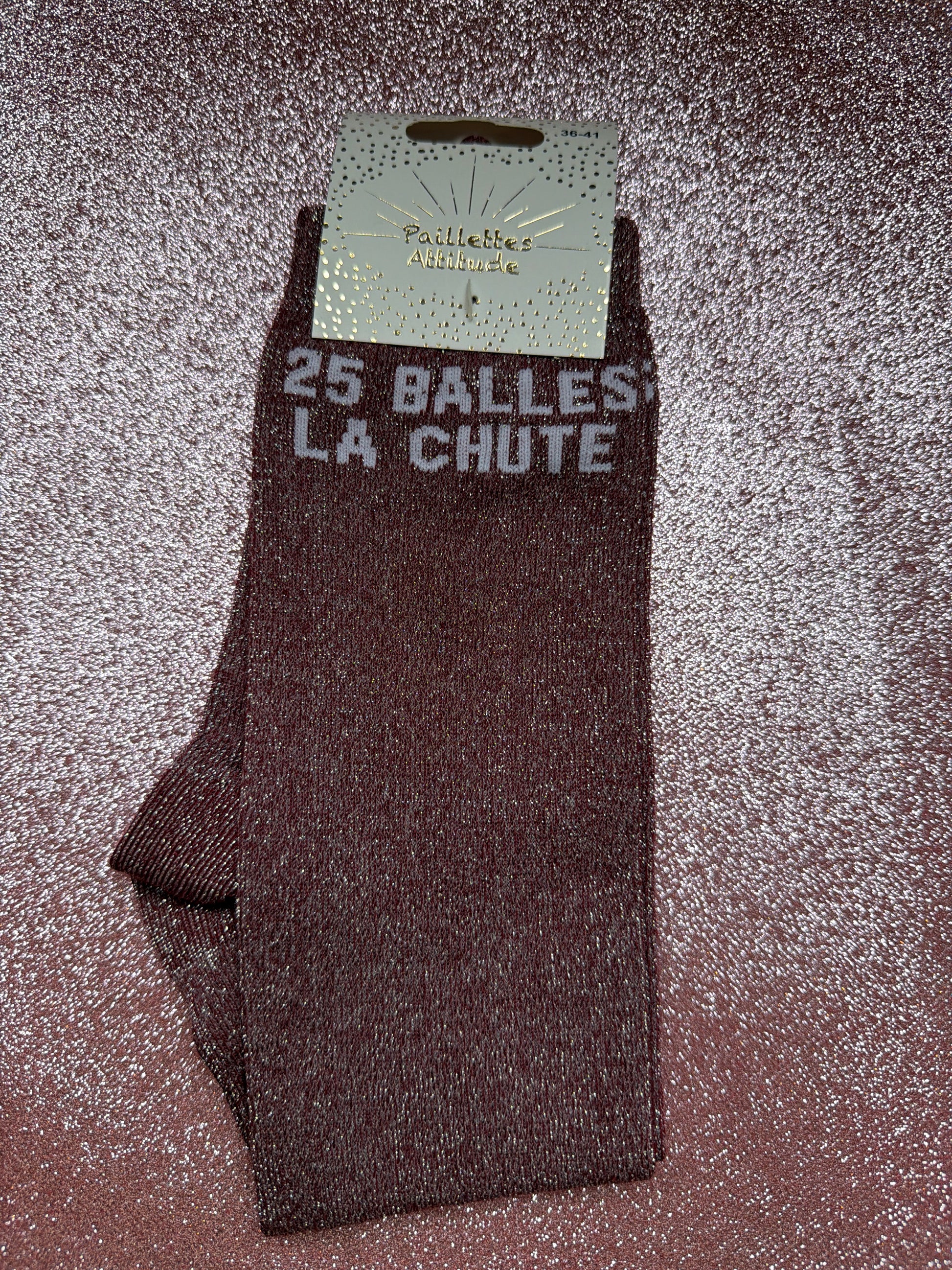 chaussette pailletée 25 balles la chute 36/41