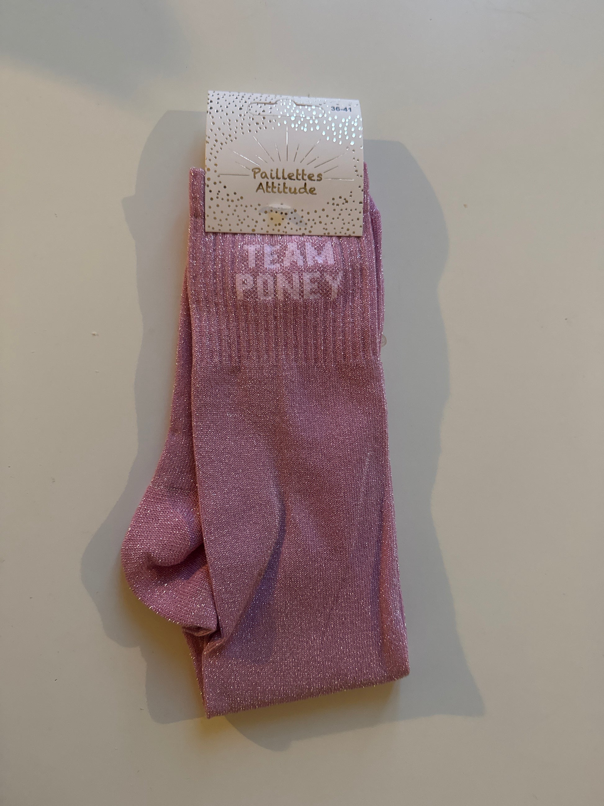 chaussette pailletée TEAM PONEY