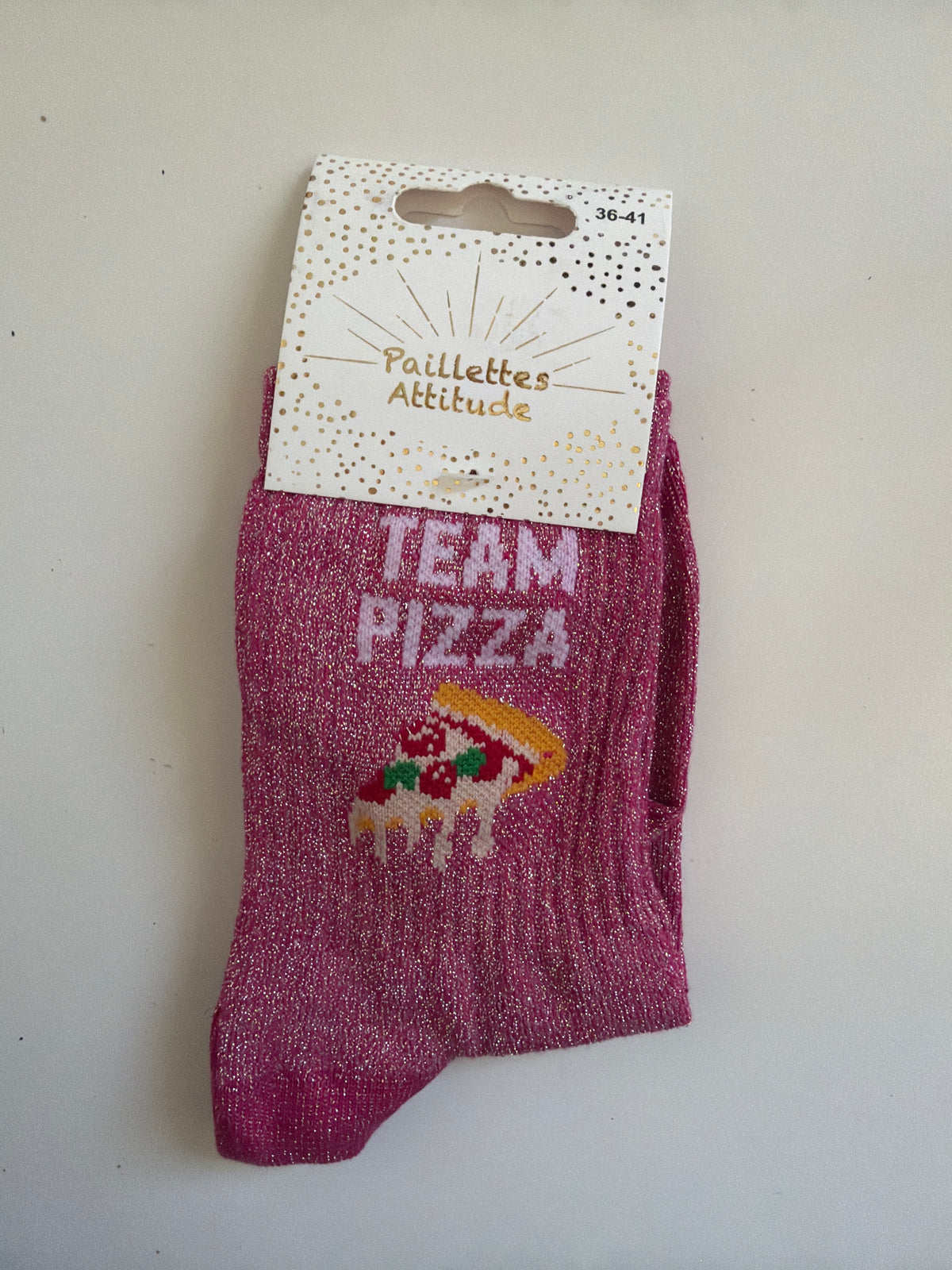 Chaussette pailletée de ville 36-41 TEAM PIZZA
