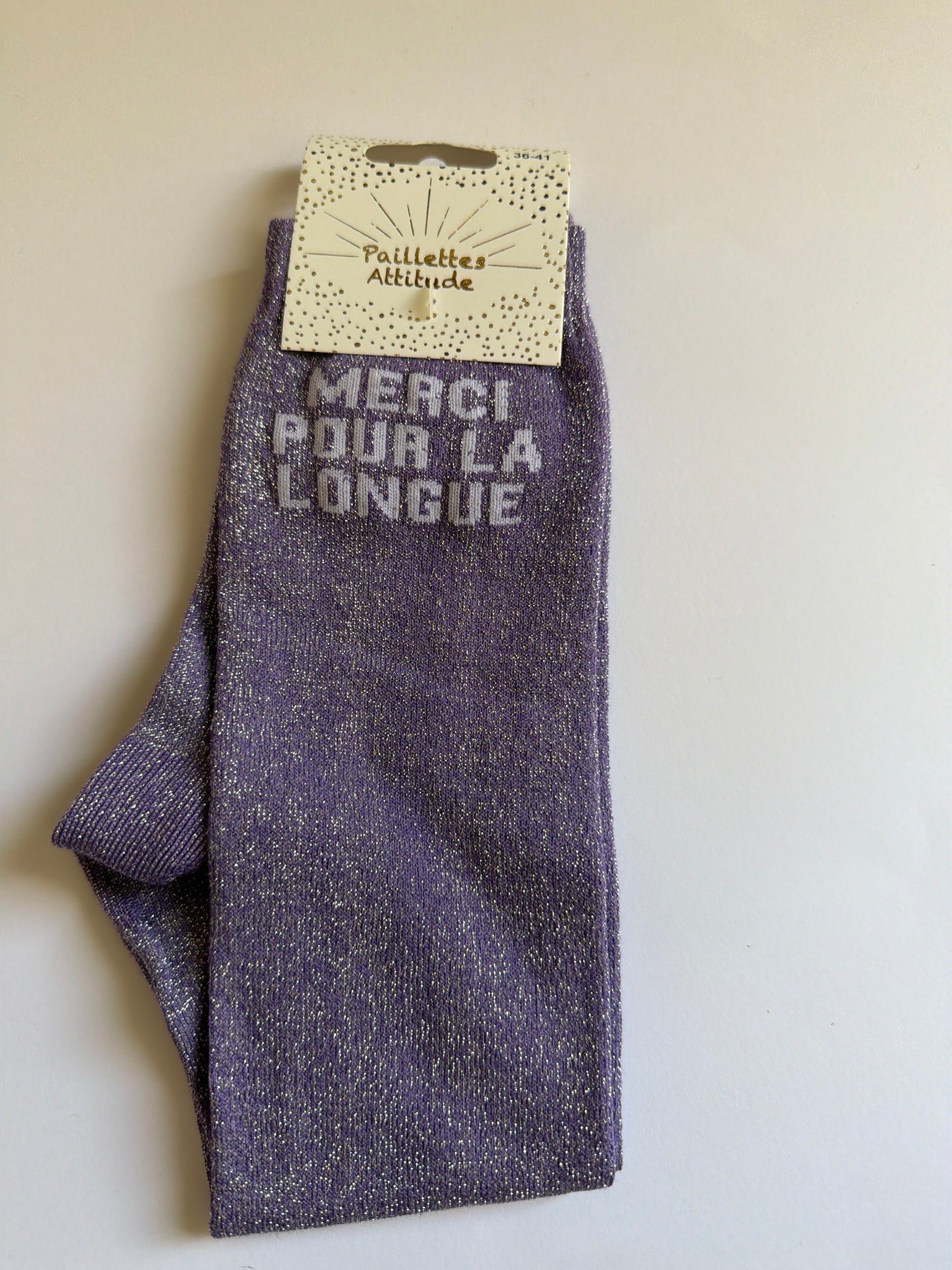 Chaussette pailletée équitation 36-41 MERCI POUR LA LONGUE