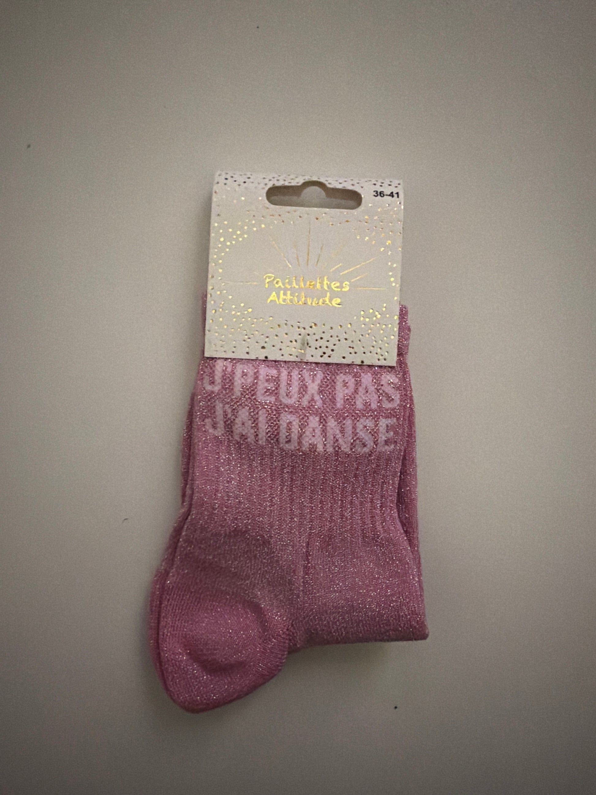 Chaussette pailletée de ville 36/41 J’PEUX PAS J’AI DANSE