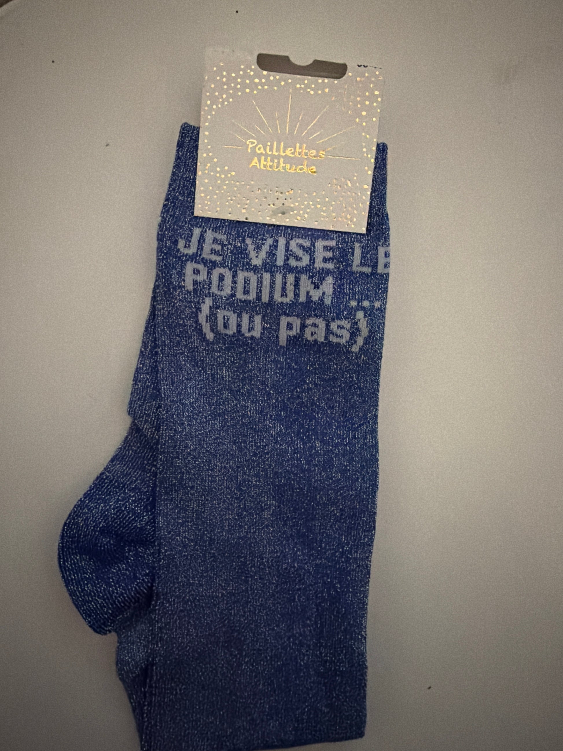 Chaussette pailletée équitation 36-41 JE VISE LE PODIUM … (ou pas)