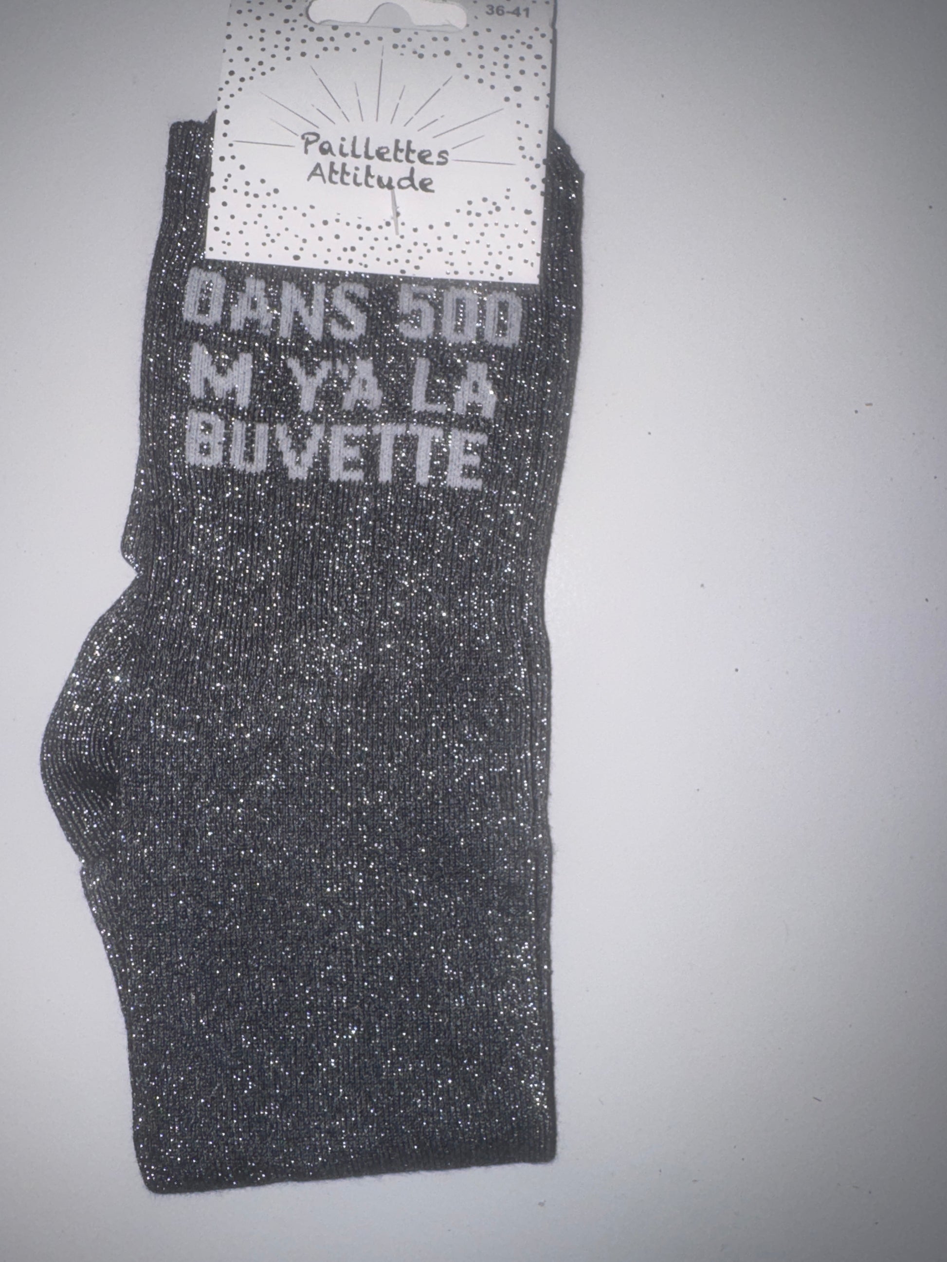 Chaussette équitation « dans 500 M y’a la buvette