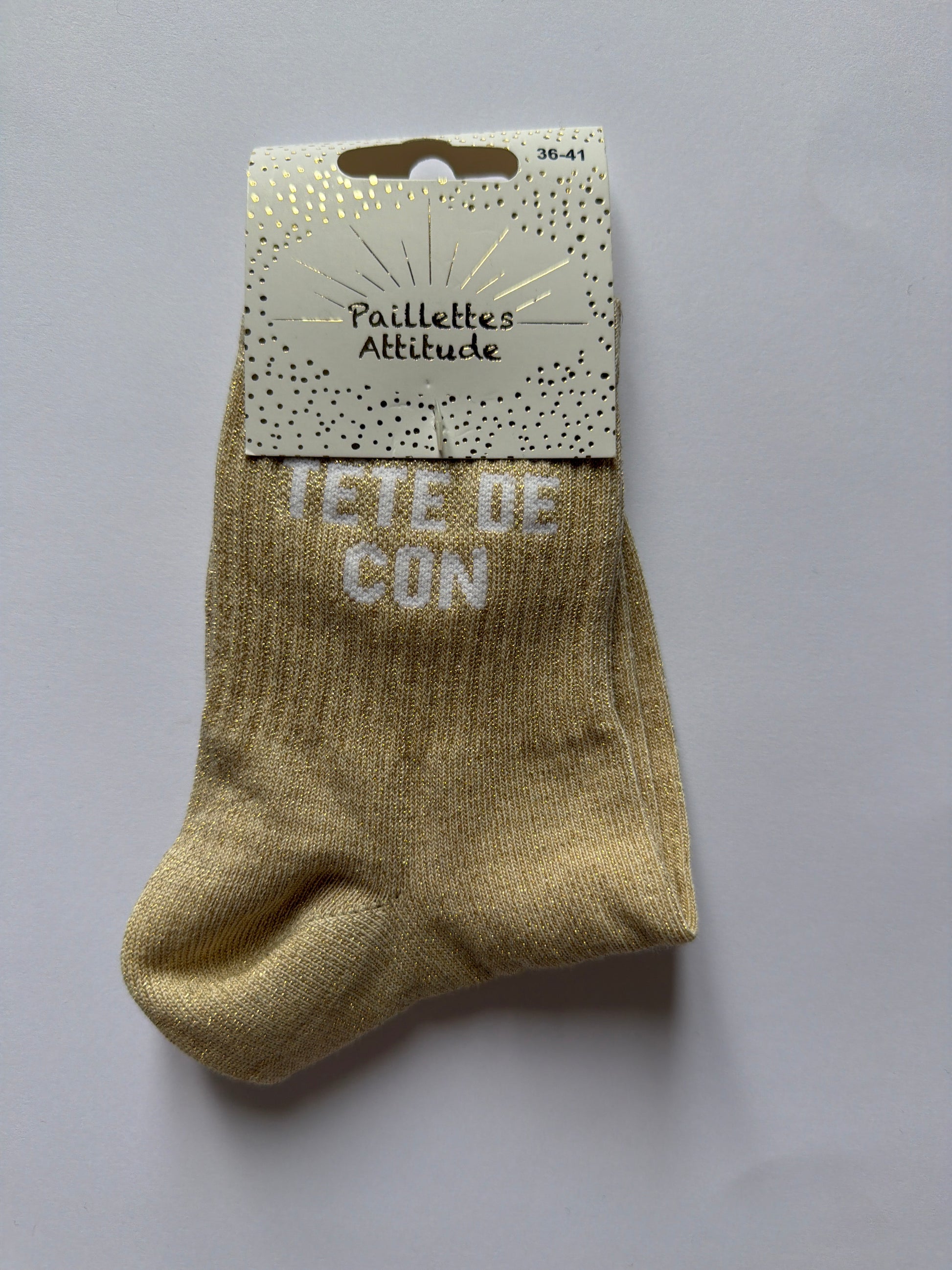 Chaussette de ville pailletée 36-41 TÊTE DE CON