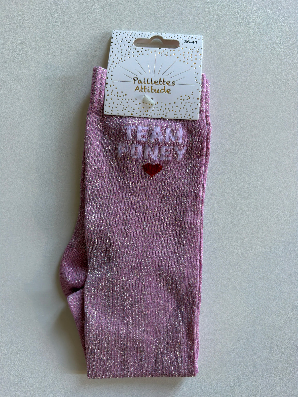Chaussette pailletée équitation 36-41 TEAM PONEY ❤️