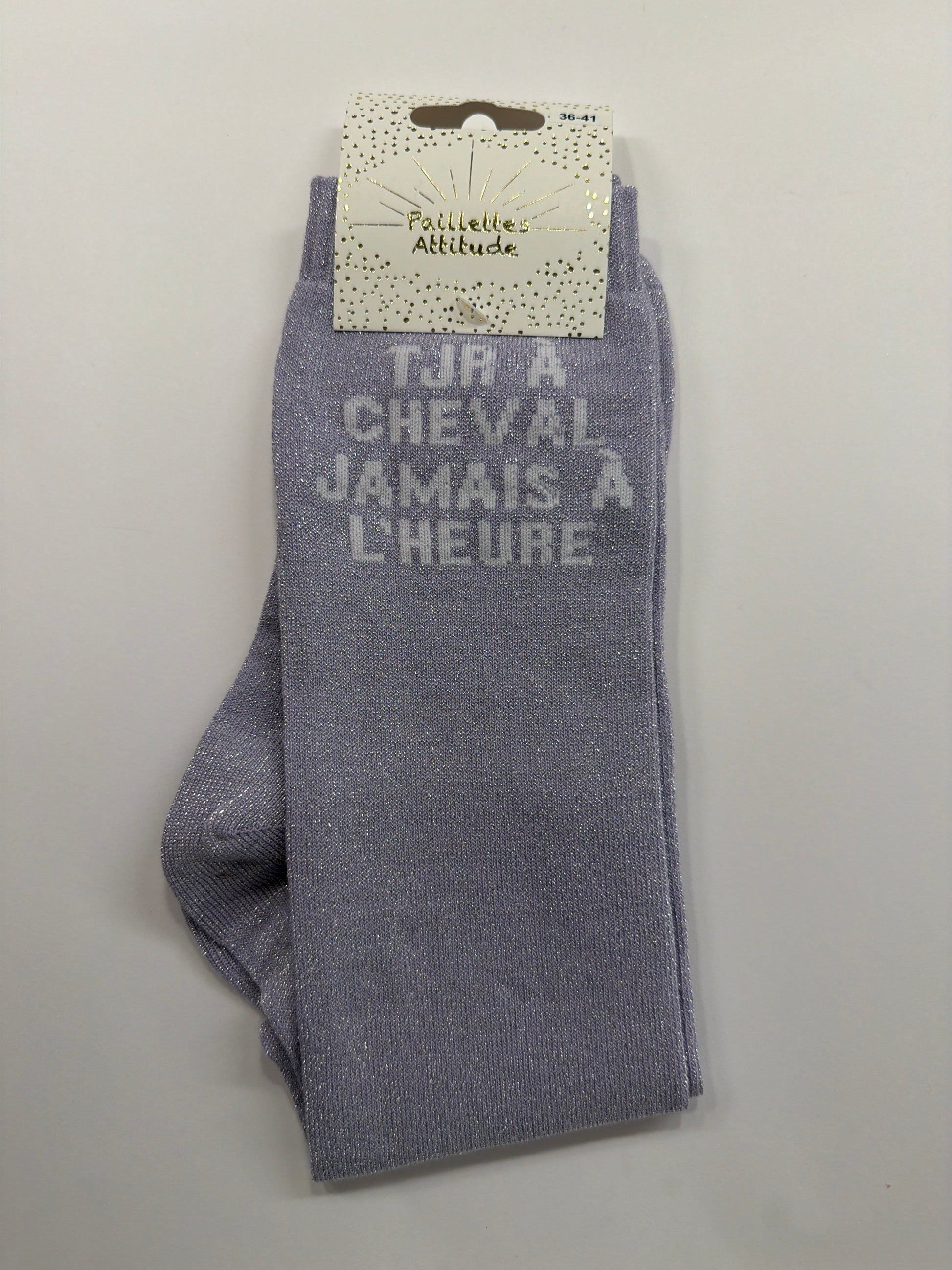 Chaussette pailletée équitation 36-41 TJR À CHEVAL JAMAIS À L’HEURE