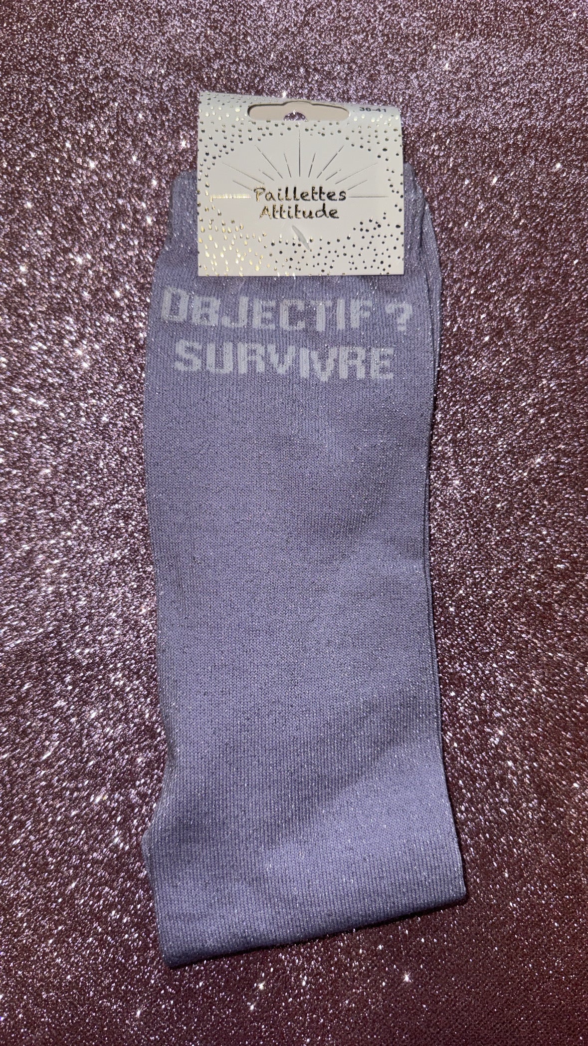 Chaussette d’équitation pailletée 36/41 – Objectif ? Survivre