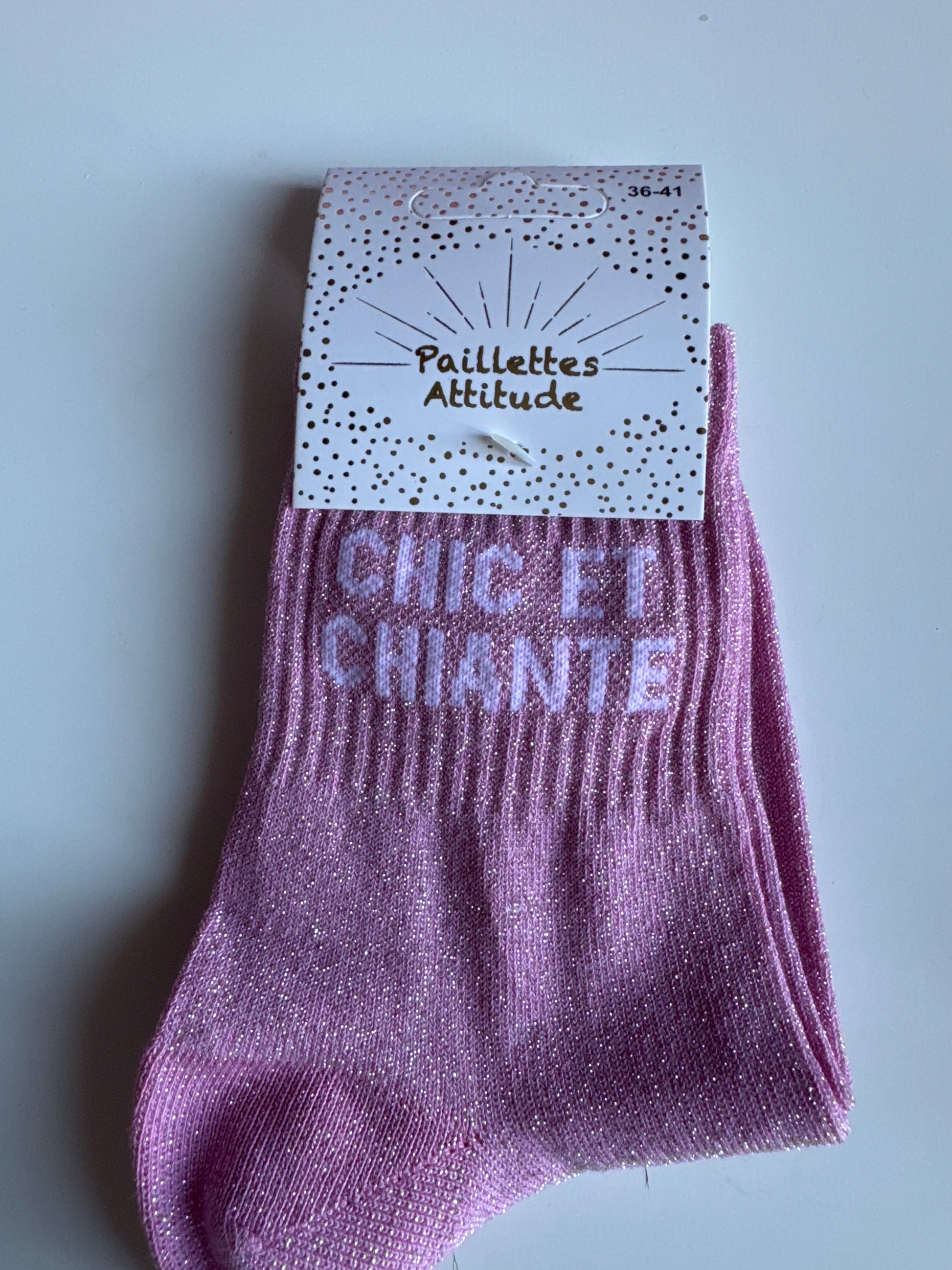 Chaussettes “Chic et Chiante” – Taille 36/41 ✨