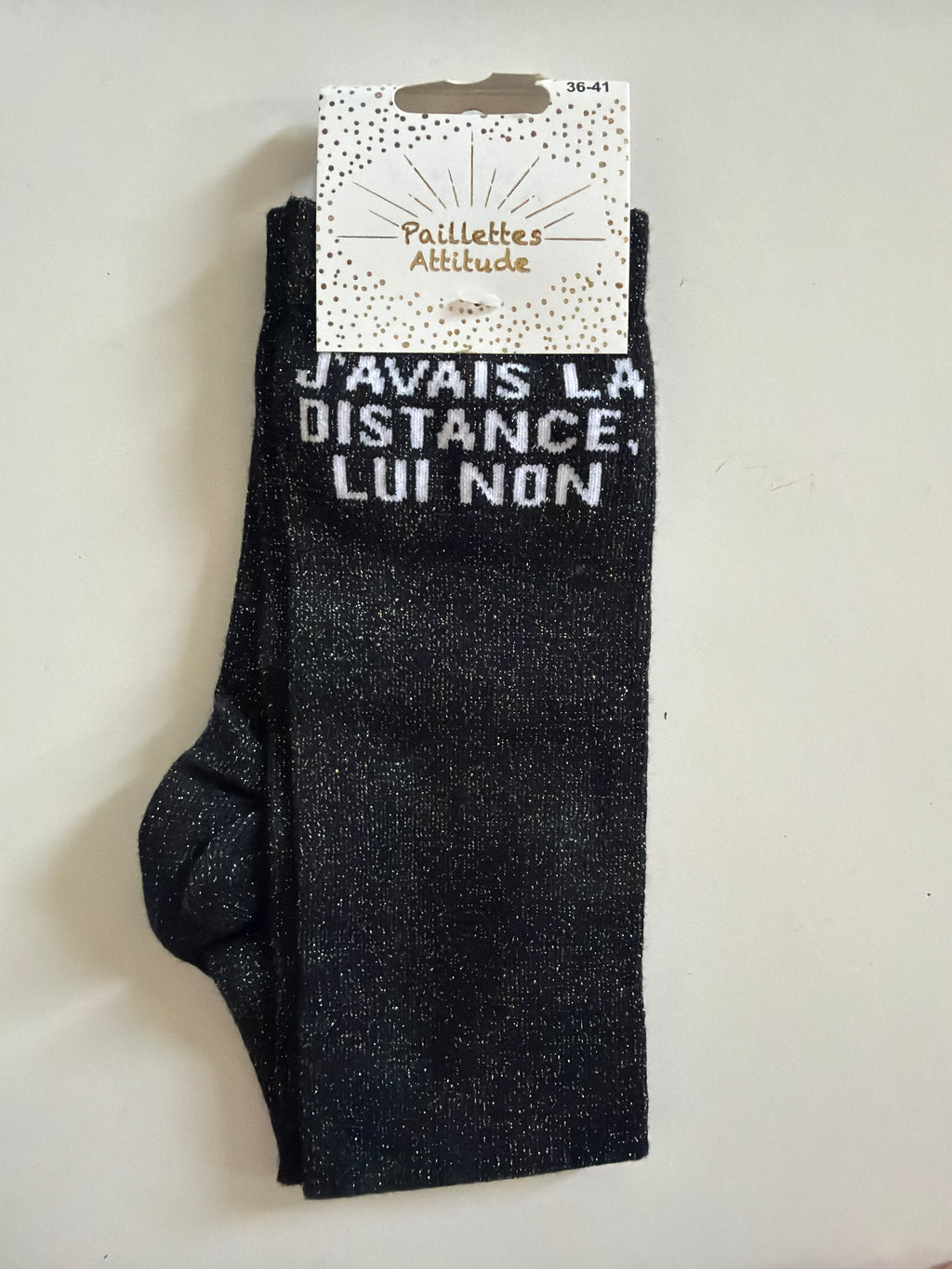 Chaussette pailletée équitation 36-41 J’AVAIS LA DISTANCE, LUI NON