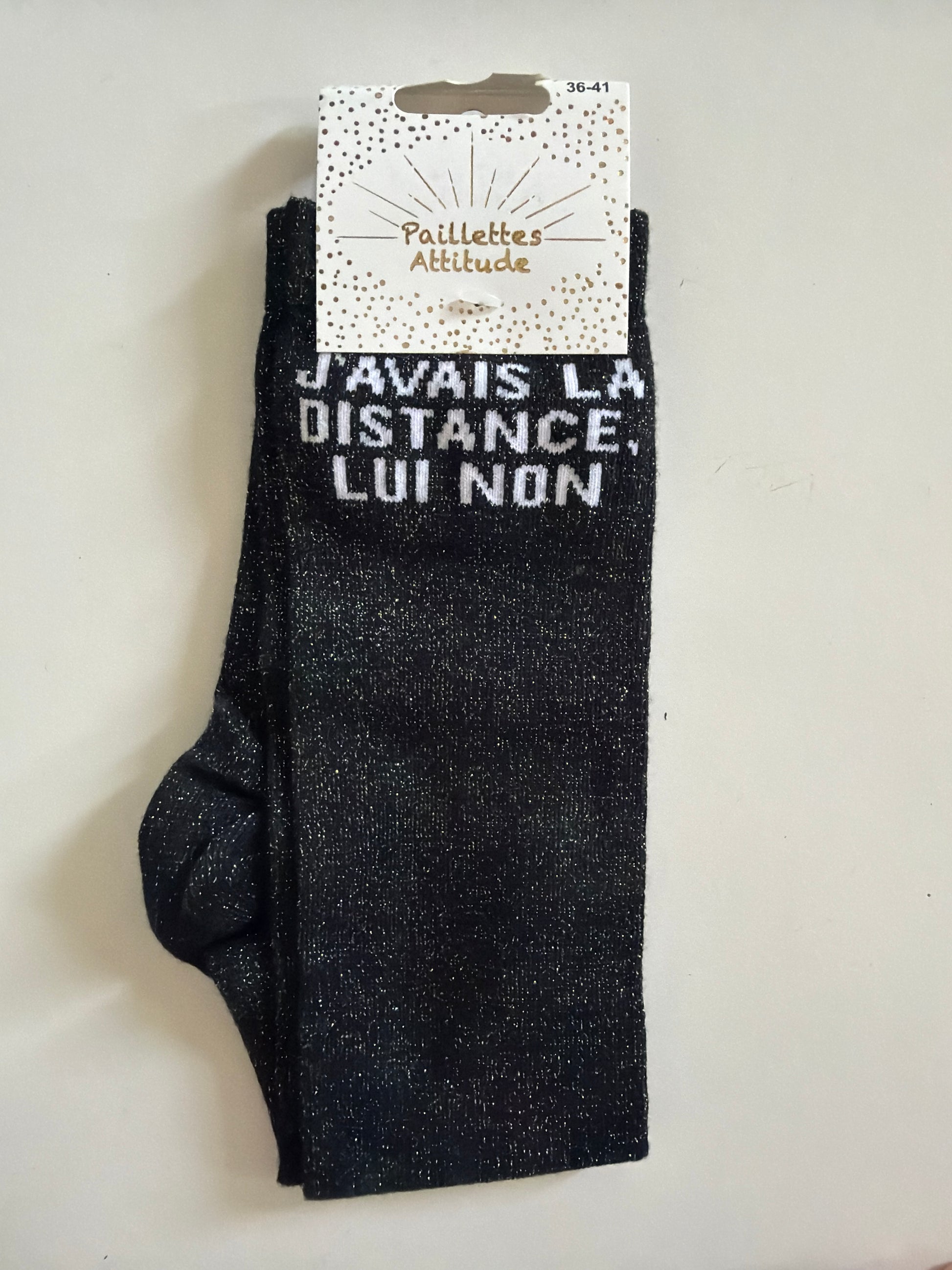 Chaussette pailletée équitation 36-41 J’AVAIS LA DISTANCE, LUI NON
