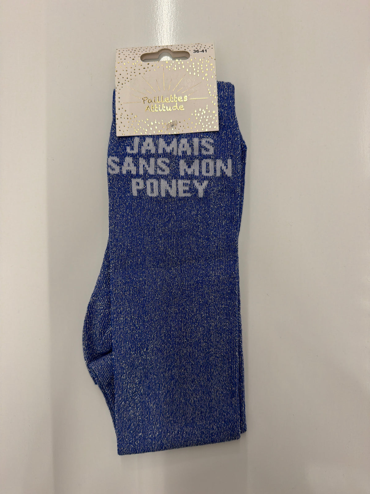 Chaussette pailletée équitation 36-41 JAMAIS SANS MON PONEY
