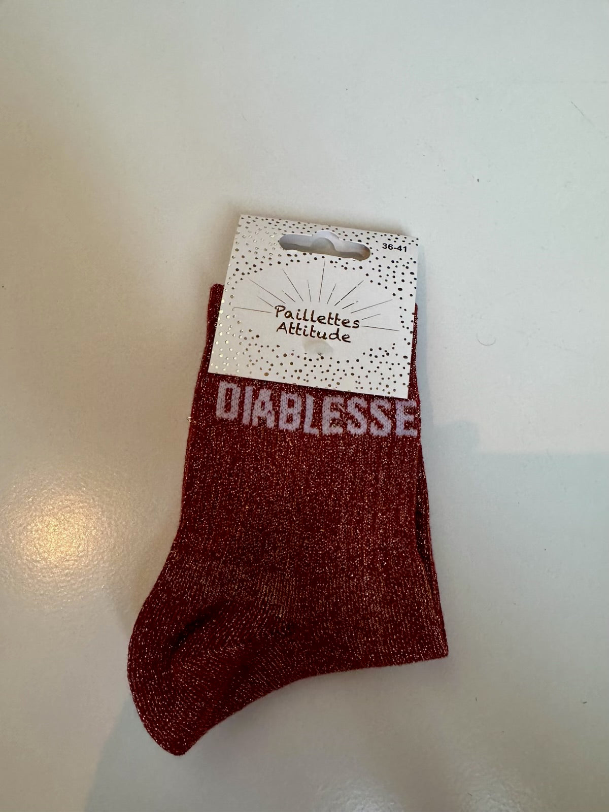 Chaussettes Rouge Pailletée « Diablesse »