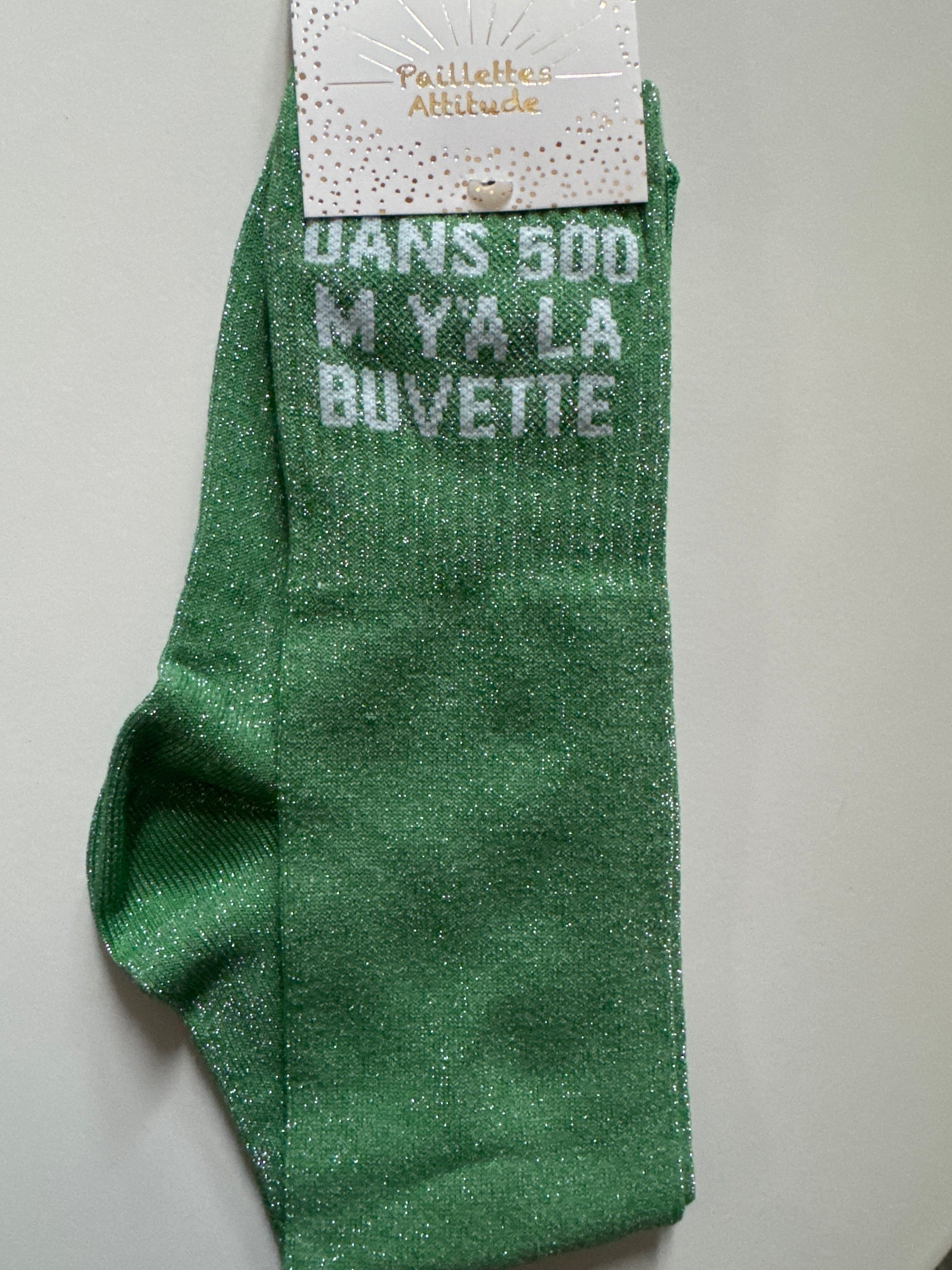 Chaussette équitation « dans 500 M y’a la buvette